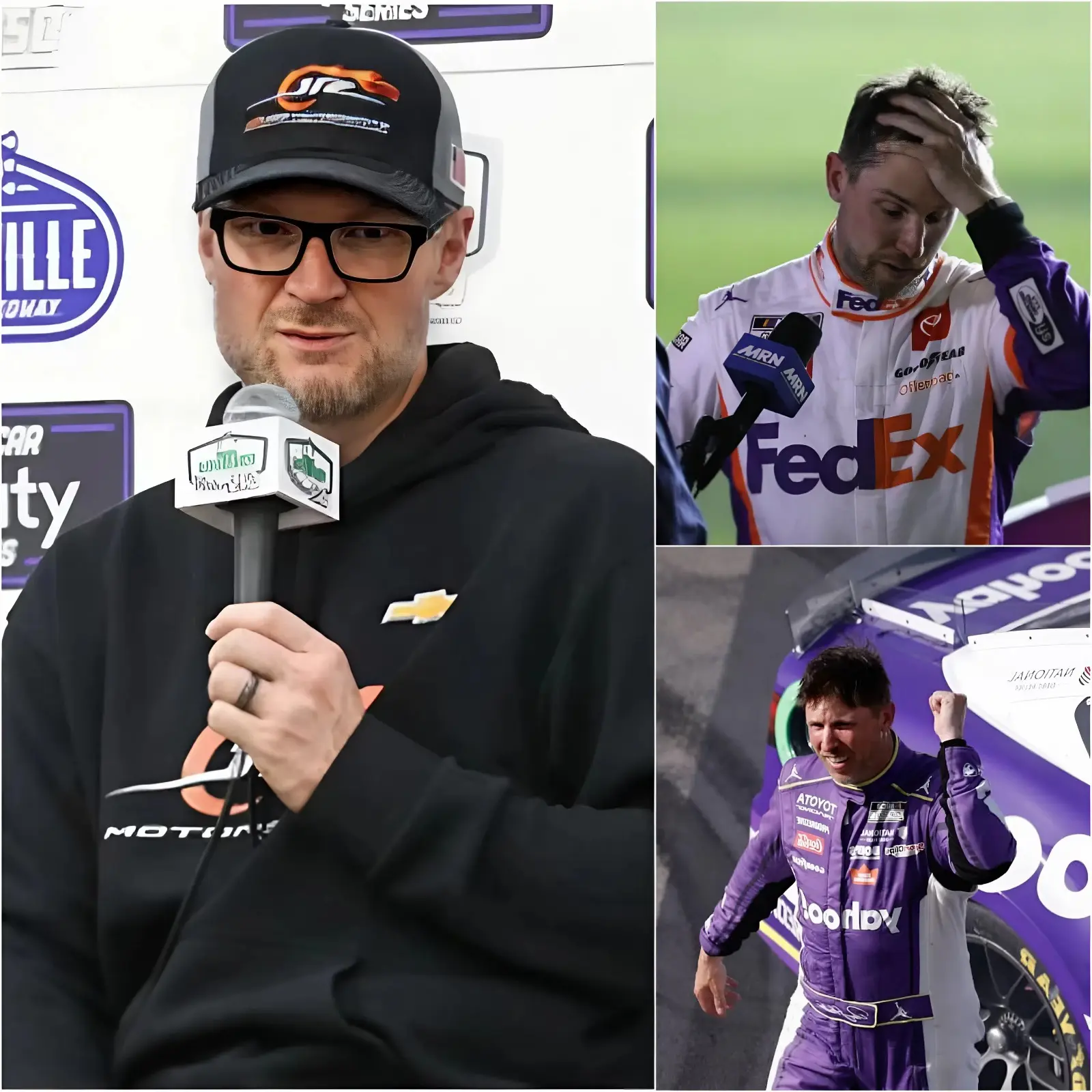 Cover Image for 🚨 BREAKING NEWS 😨 Denny Hamlin has been fined $200,000 after a lawsuit filed by Dale Earnhardt Jr. against him was accepted by NASCAR; in addition, Hamlin has also been deducted 50 points in the standings.