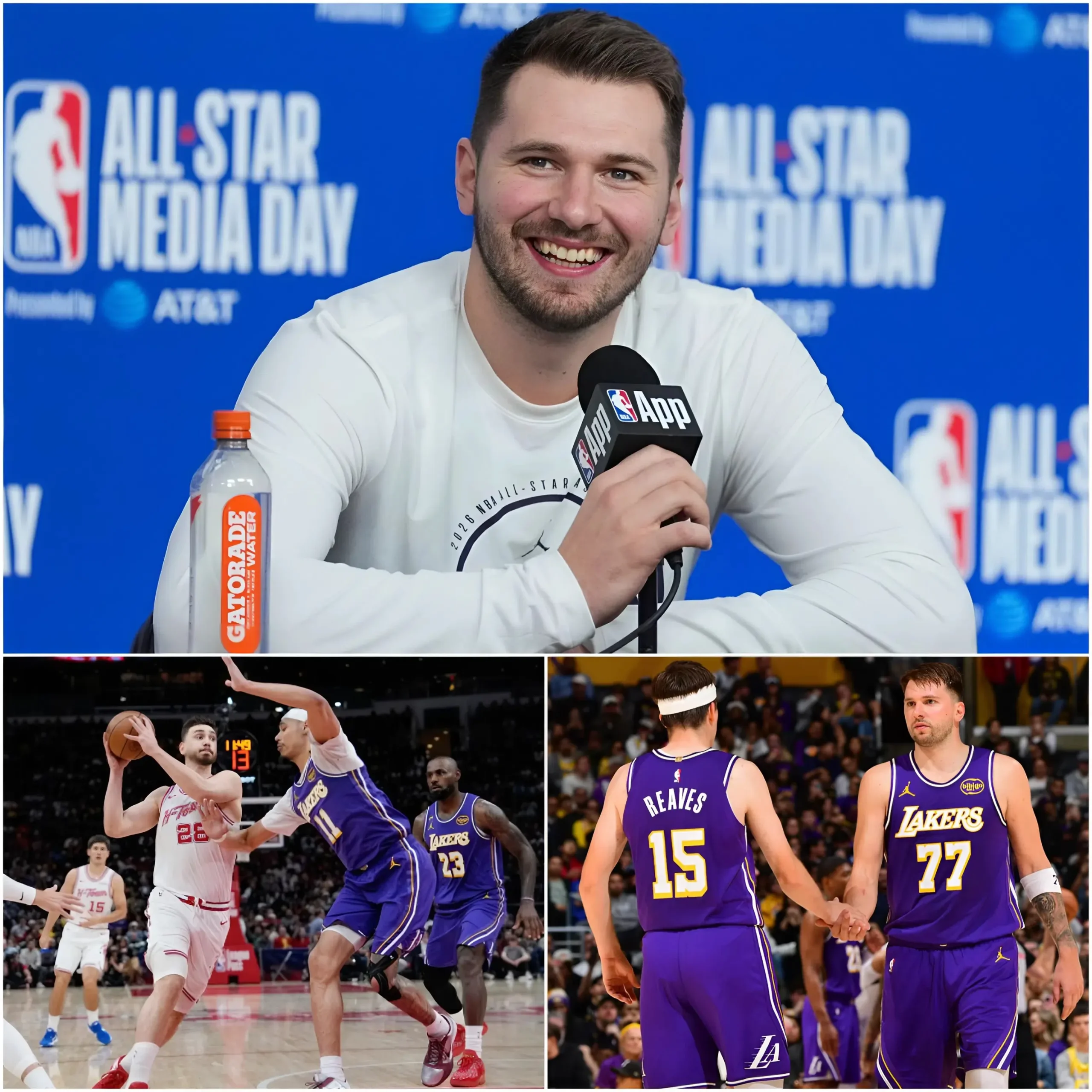 Cover Image for 🟡🟣 “I gave the Player of the Game award to myself, but the one who truly deserved it was him, not me. He really saved the Lakers today,” Luka Dončić revealed, pointing to a Lakers player who, according to him, was the real standout in their recent game against the Rockets.