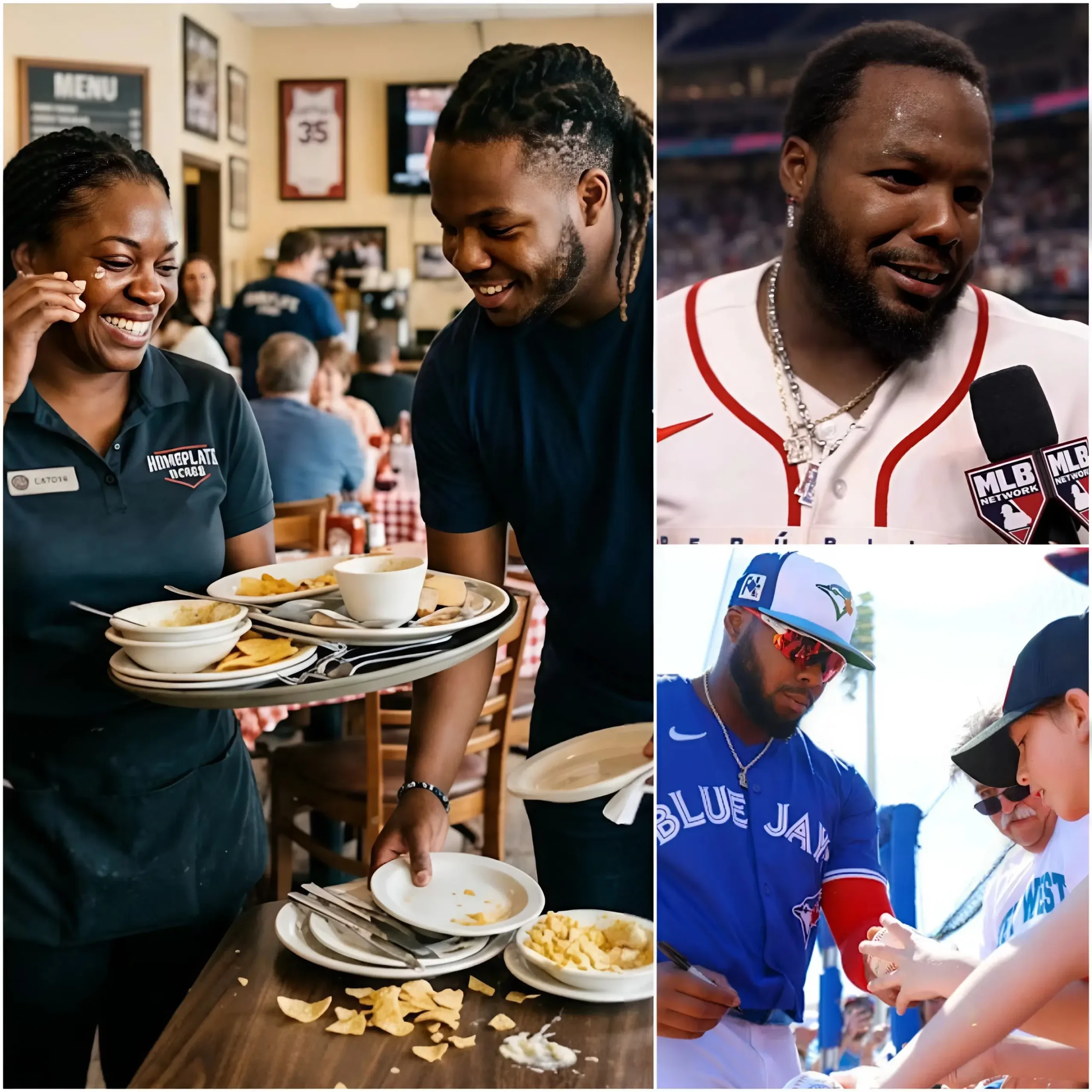 Cover Image for GOOD NEWS: A Black waitress lost her job after helping Vladimir Guerrero Jr., the star of the Toronto Blue Jays, but just one day later, her life took a completely unexpected turn.