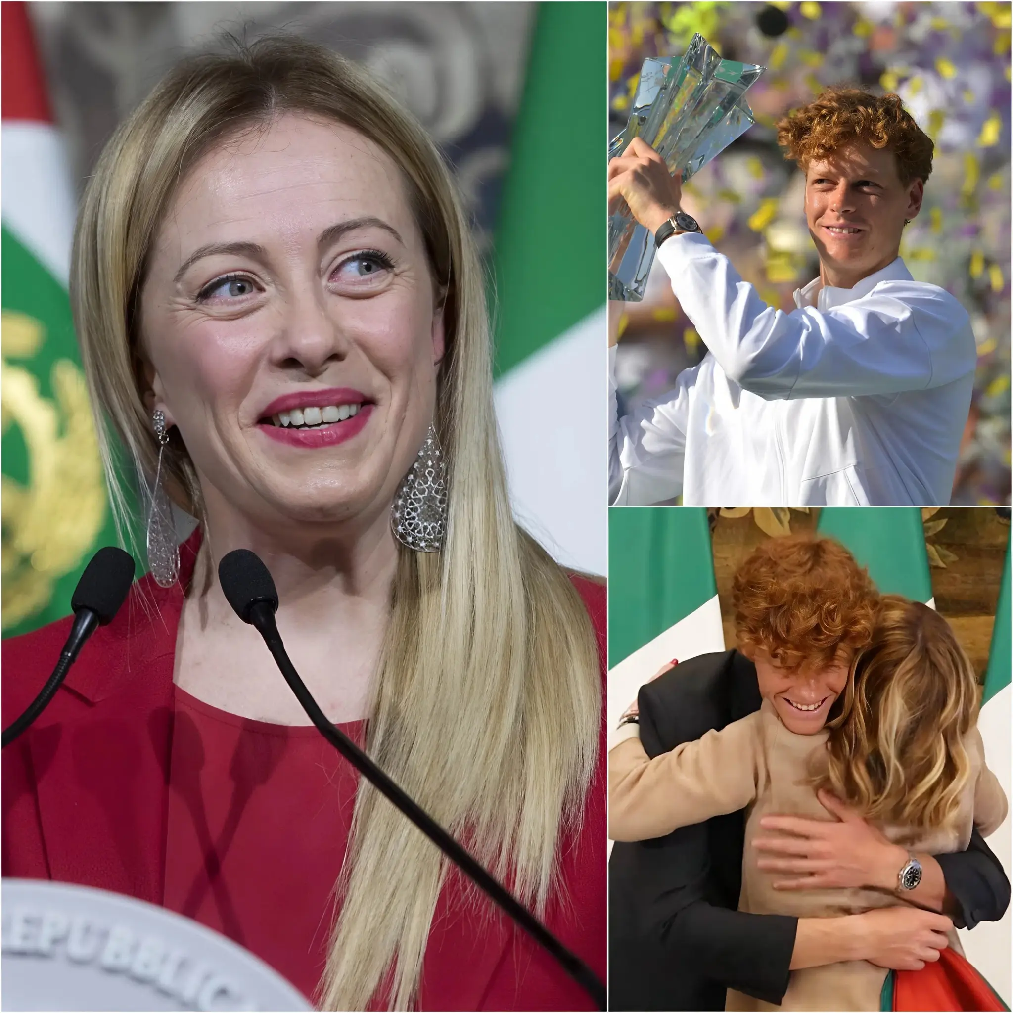 Cover Image for The new 2026 Indian Wells Masters champion, Jannik Sinner, was welcomed to Palazzo Chigi by Prime Minister Giorgia Meloni. The prime minister, who had posted a highly confidential video of the match on social media, embraced the champion, showing him the decisive point that led to his tournament victory.