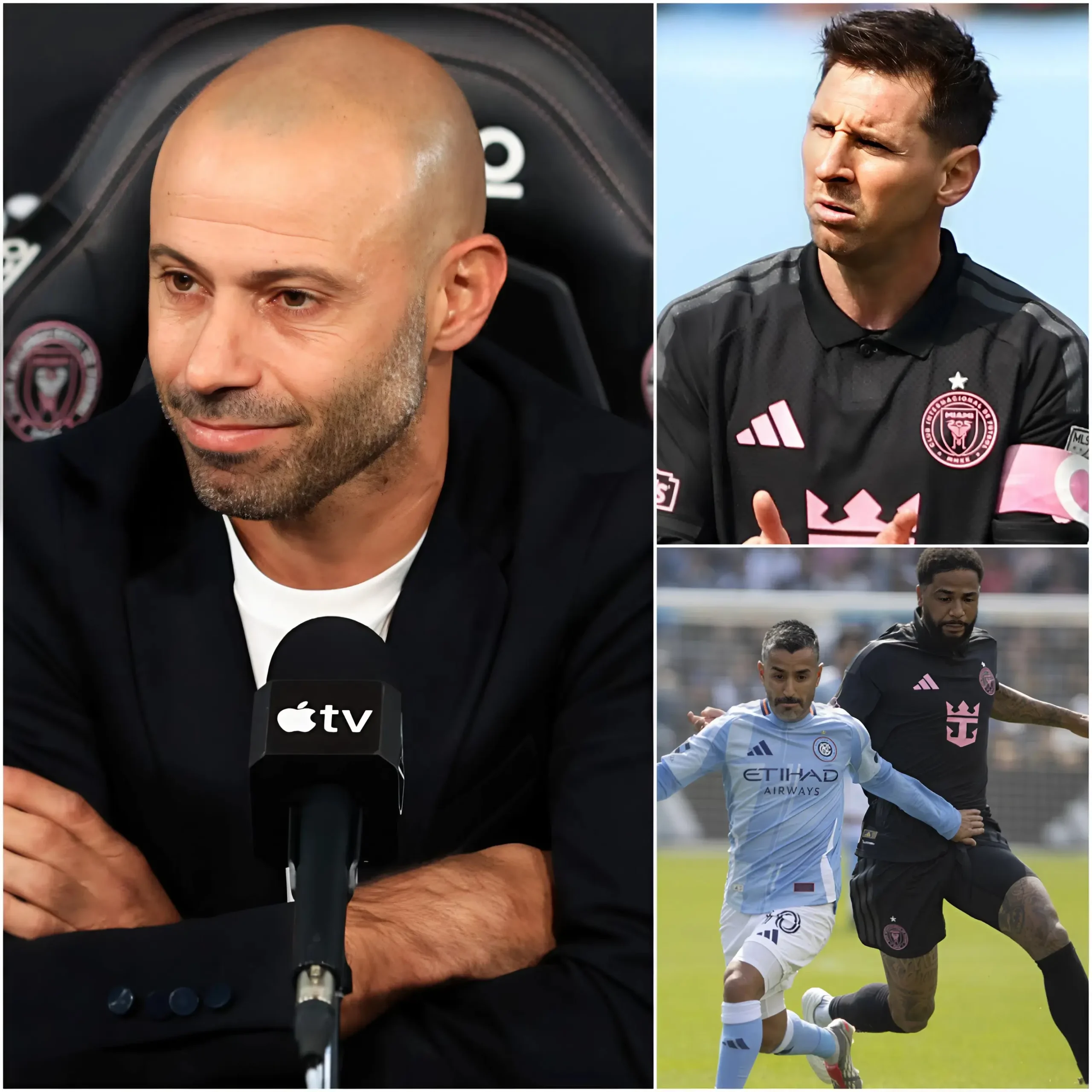 Cover Image for “Even though we won, I am not satisfied with his performance…” — head coach Javier Mascherano criticized a certain player after the dramatic 3–2 victory over New York City FC. He believed that Inter Miami’s two conceded goals stemmed from this player’s mistakes, nearly costing the team all three points. The name that was revealed truly surprised everyone…