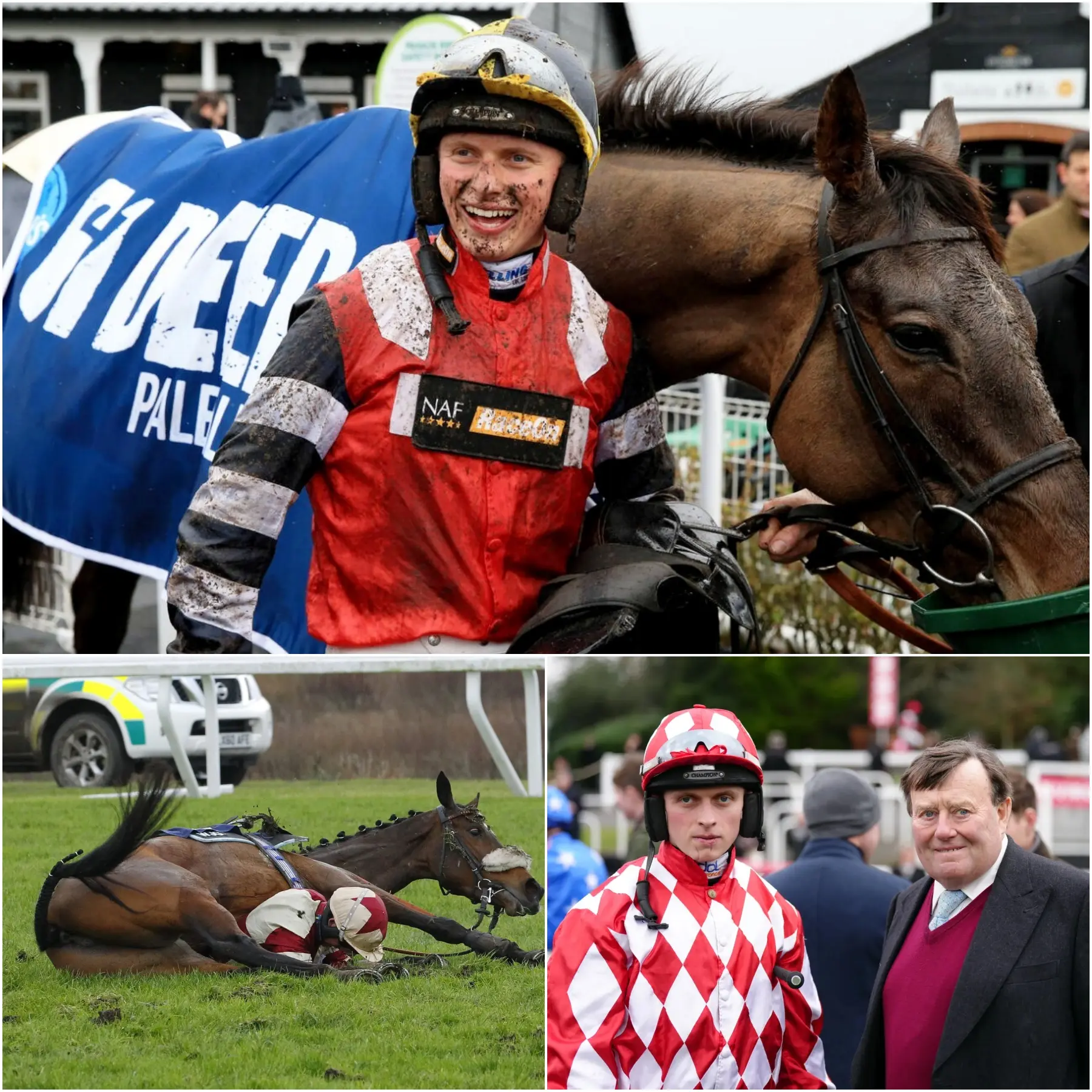Cover Image for ‘The world’s bravest horse racer’ Despite being trapped under a 500kg horse in a horrific fall… he still got up and won the race just an hour later!