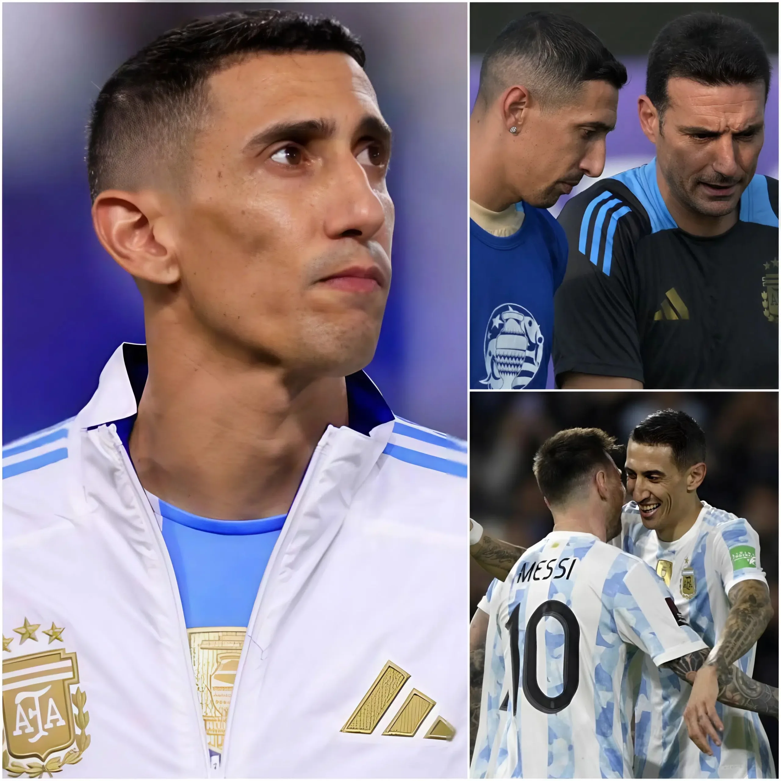 Cover Image for “I WILL COME BACK, THIS IS WHEN THEY NEED ME…” – Forward Ángel Di María has unexpectedly announced the possibility of returning to the Argentina national football team to support Lionel Messi one last time. Di María has even held discussions with head coach Lionel Scaloni and reportedly received his approval, bringing great excitement to his fans.