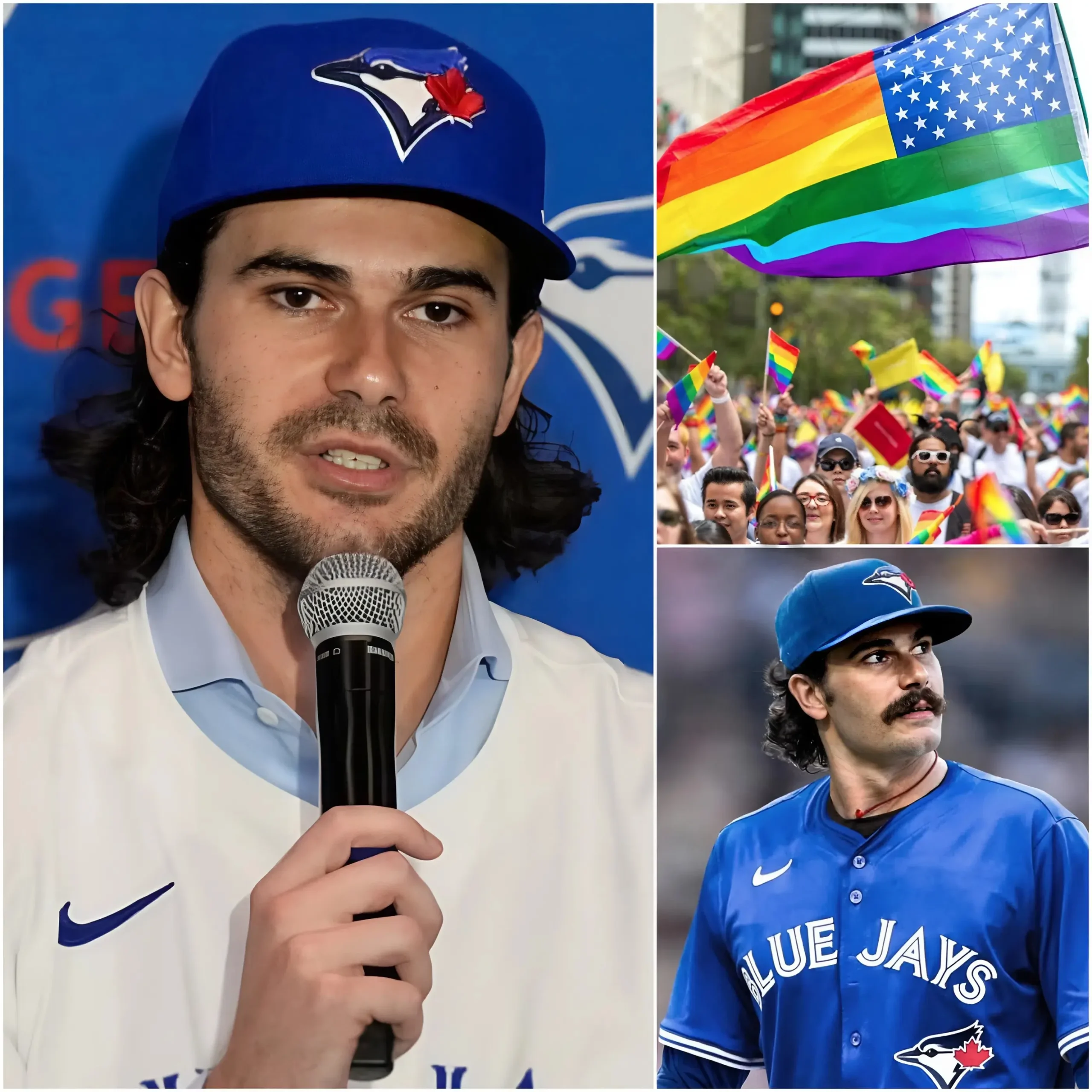 Cover Image for BREAKING NEWS: MLB superstar Dylan Cease has shocked the entire baseball world by refusing to wear a rainbow-themed helmet and use a rainbow-themed bat to honor the LGBTQ+ community.