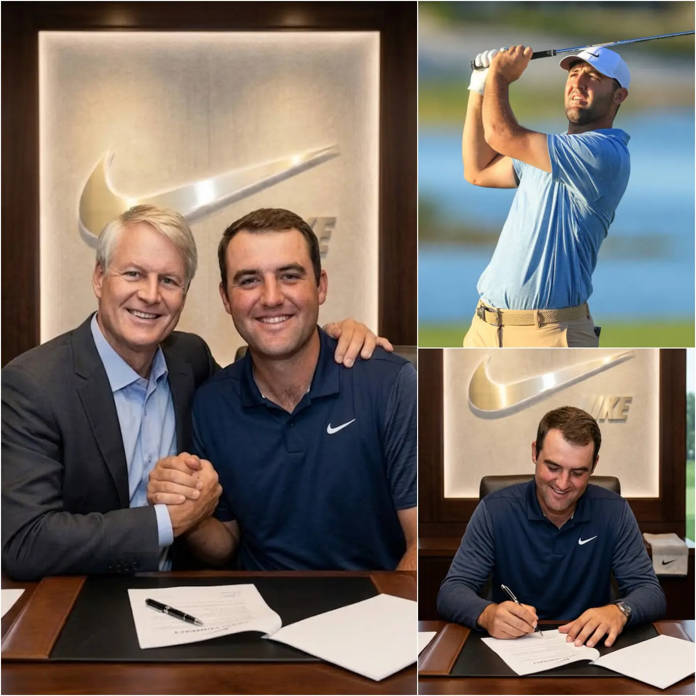 Cover Image for 🚨🚨 THE CONTRACT OF THE CENTURY! Ni.ke has shaken the world of sports with a totally unexpected announcement. The brand’s management has confirmed that the talented golfer Scottie Scheffler has signed a LIFETIME CONTRACT with Nike. The conditions to secure the young golfer permanently have left the entire world astonished… READ MORE 👇👇: