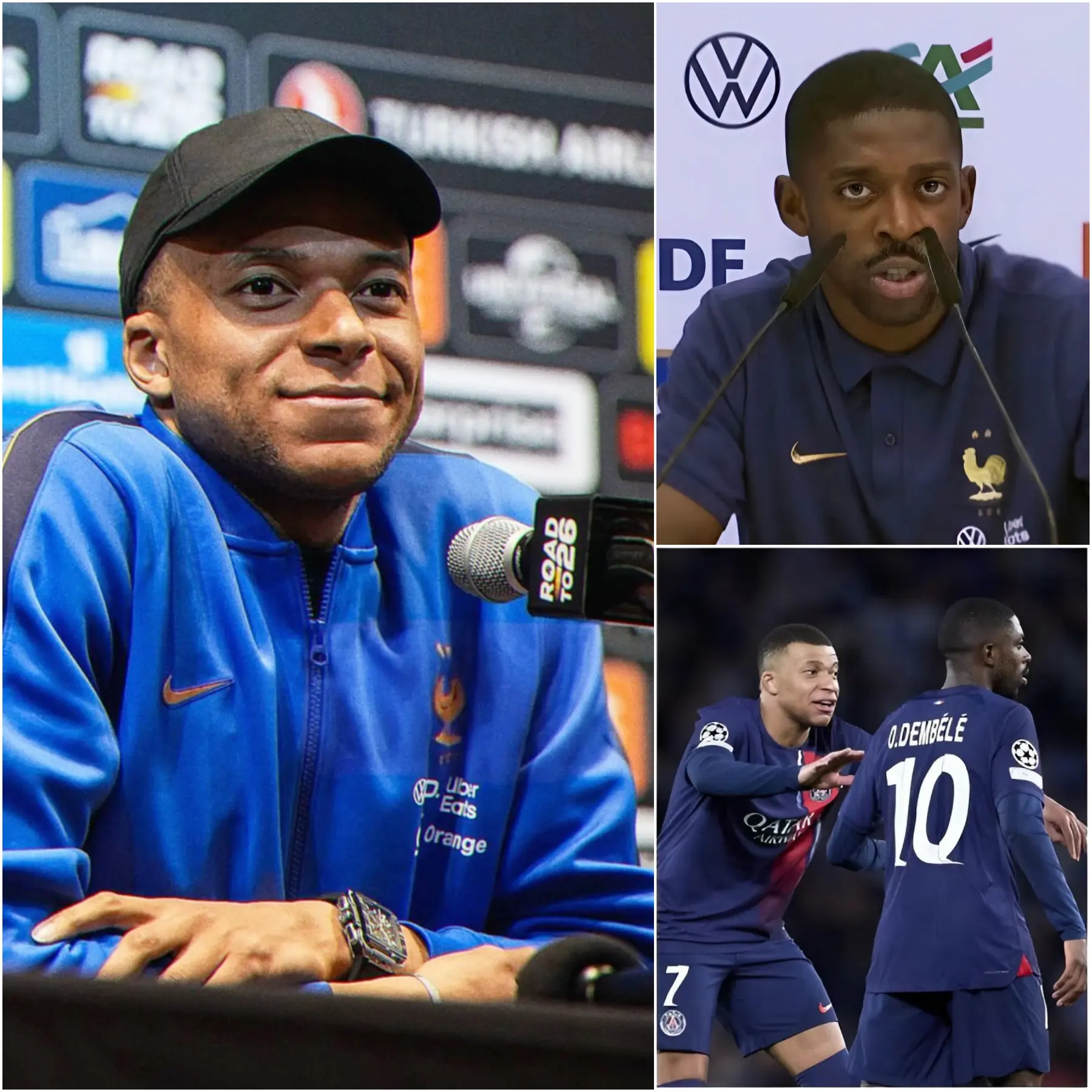 Cover Image for RECENTLY: In an interview, Kylian Mbappé responded to a question about comparisons between himself and Ousmane Dembélé. He asserted that Dembélé would never reach his level and that most of the PSG striker’s goals were simply due to luck. Mbappé even said that if Dembélé played for Real Madrid, he would only be a member of the reserve team.