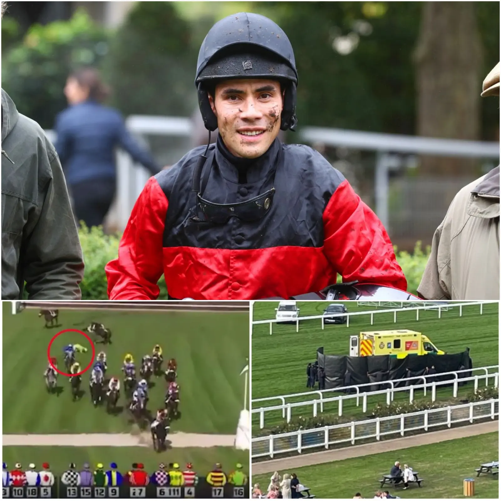 Cover Image for Horrifying! A horrific crash during a race left Britain’s number one jockey, Felix de Giles, with broken legs, an arm, and a dislocated hip, and is expected to be out of action for about six months.
