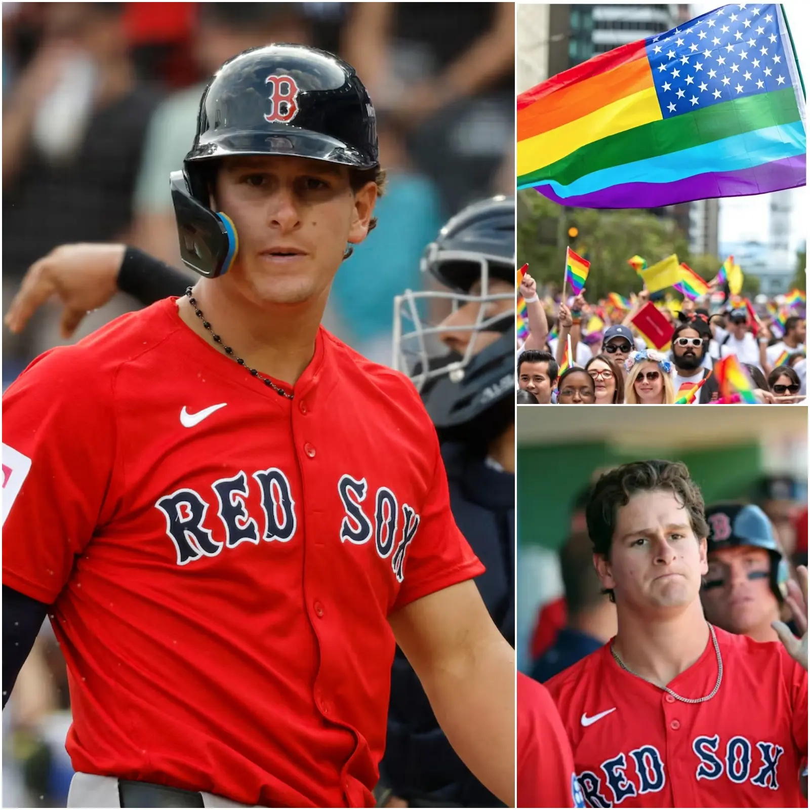 Cover Image for A FEW MINUTES AGO: MLB superstar Anthony Roman shocked the entire baseball world by refusing to wear a helmet and using a rainbow-patterned baseball bat to show respect for the LGBTQ+ community.