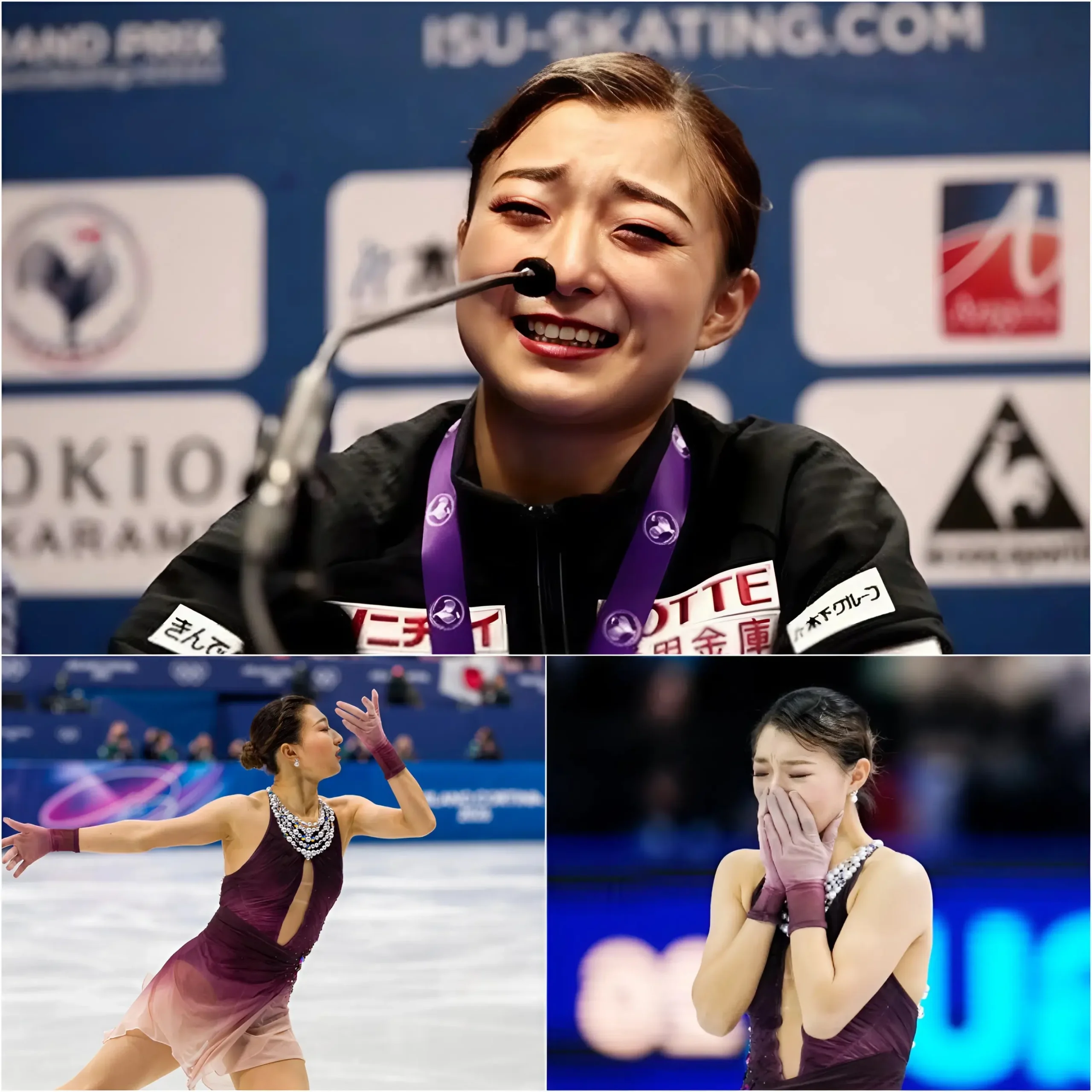 Cover Image for ššThe Final Tears on Ice: Kaori Sakamoto has just completed a brilliant free skate with a personal record score of 238.28. She leads the standings, and the gold medal is almost within reach.