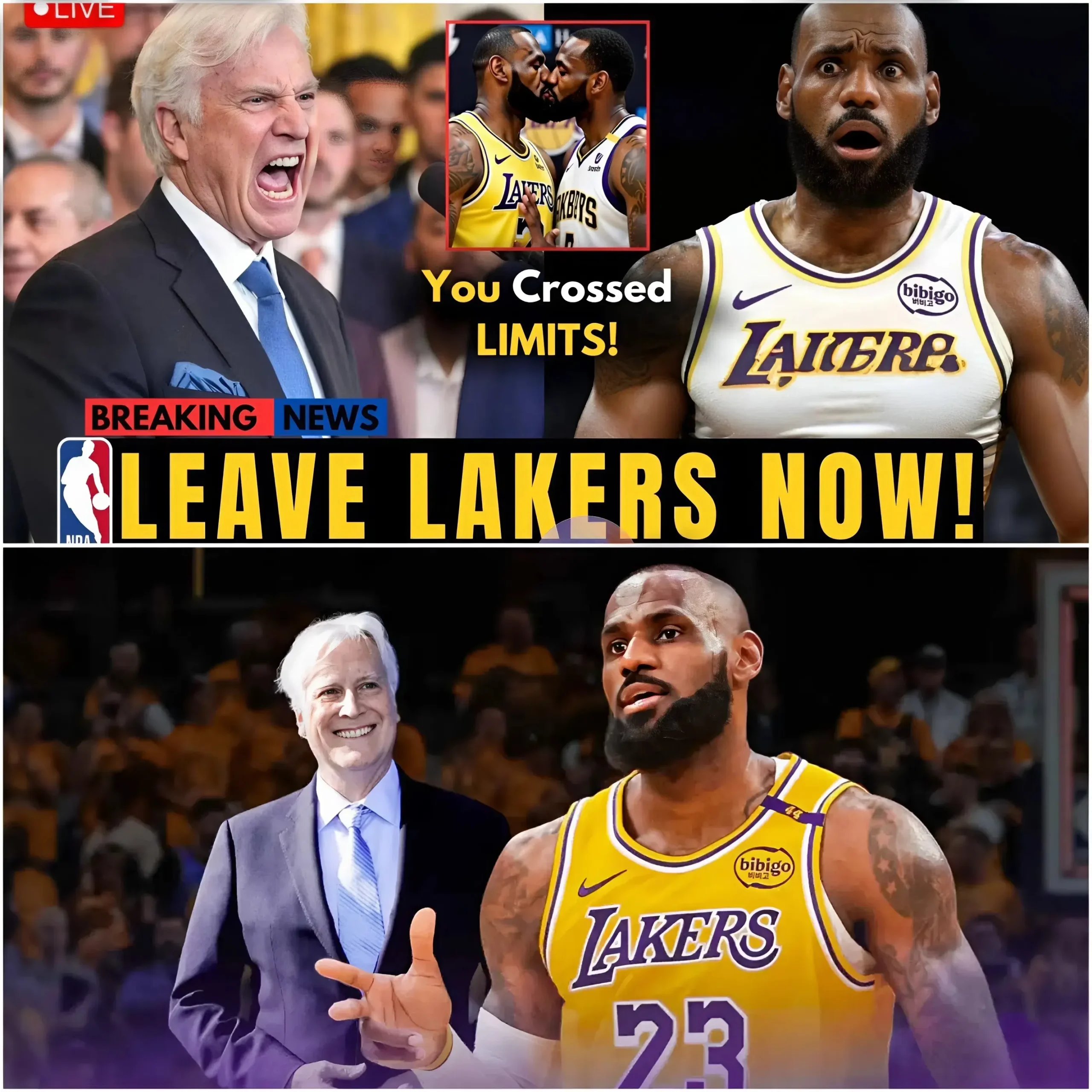 Cover Image for 🔥🏀 “THIS IS UNACCEPTABLE!” — Internal tensions within the Los Angeles Lakers have reached a breaking point, as a team owner is reportedly losing all patience with LeBron James following a series of controversies 😳