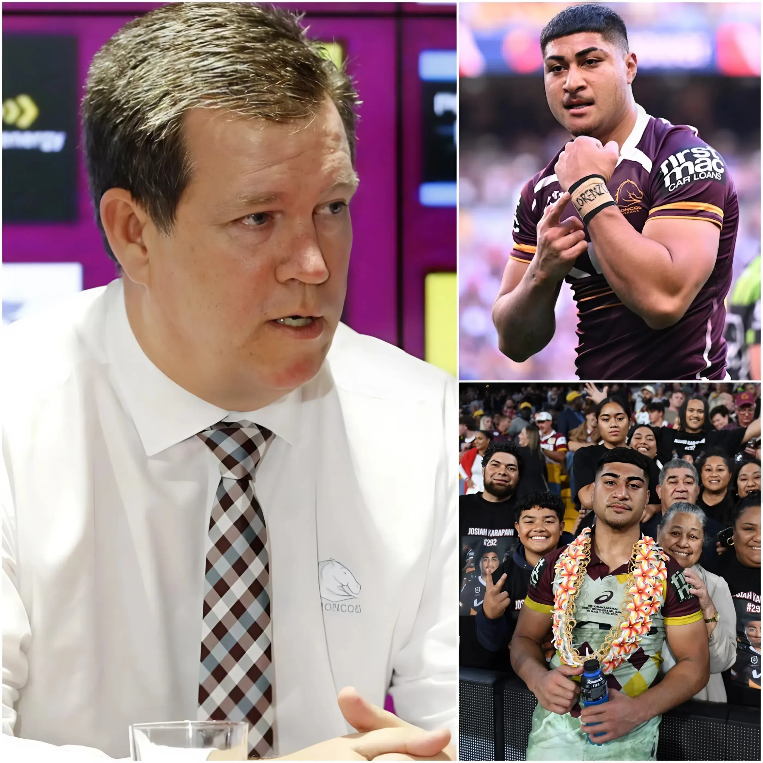 Cover Image for 🚨 BREAKING NEWS: Final decision from the Brisbane Broncos leadership on Josiah Karapani. Just 10 minutes ago, chairman Karl Morris personally announced a VERY SEVERE PUNISHMENT for the player following legal violations he has committed, leaving everyone shocked…