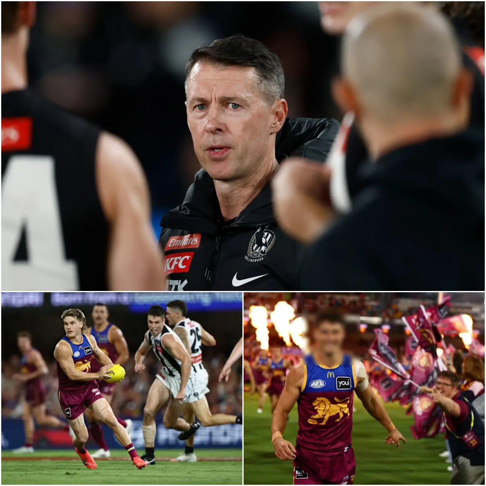 Cover Image for 🚨 “IT’S TERRIBLE, I MAY NEVER SEE A PLAYER THIS GREAT AGAIN IN MY LIFE” — Craig McRae, Collingwood coach, exclaimed in despair after the bitter 65-119 defeat to the Brisbane Lions in the opening game of Round 4.