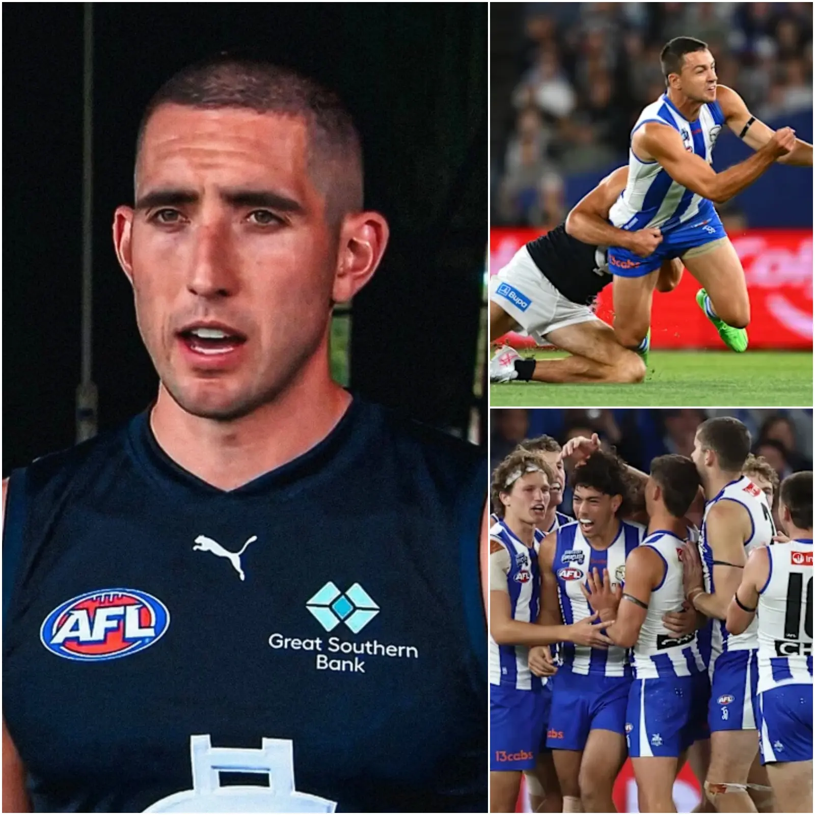 Cover Image for 😢 HEARTBREAKING MOMENT: After witnessing his teammates suffer a painful 96-86 defeat against North Melbourne while he himself was unable to play,