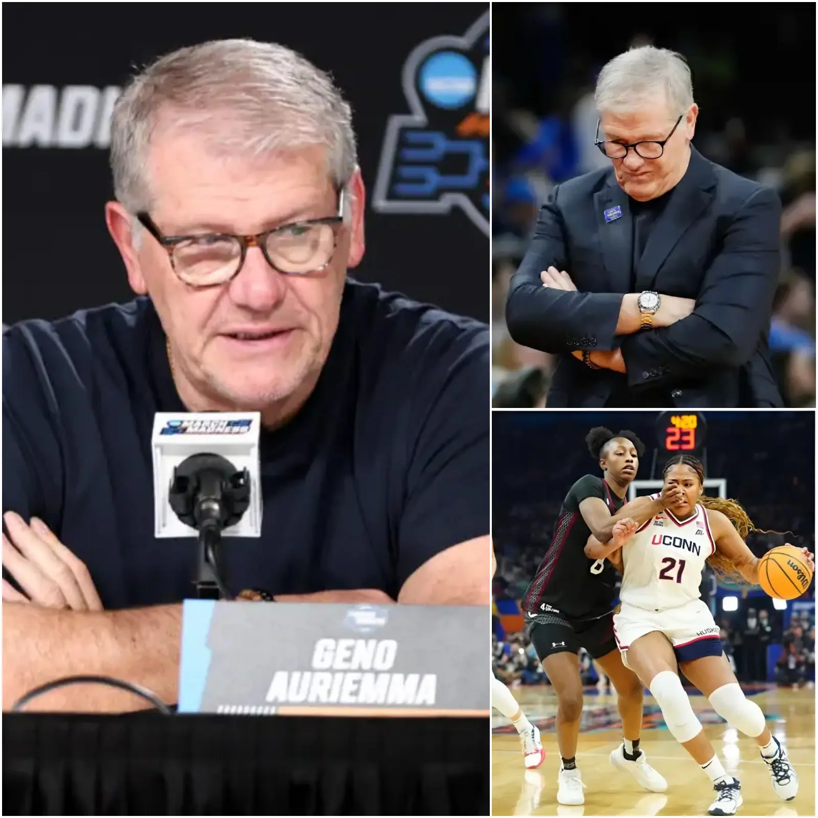 Cover Image for “THIS WILL BE THE LAST TIME SHE WEARS THE UCONN HUSKIES JERSEY AND NEVER AGAIN” – Head coach Geno Auriemma has officially announced the permanent removal of three players from the UConn Huskies roster