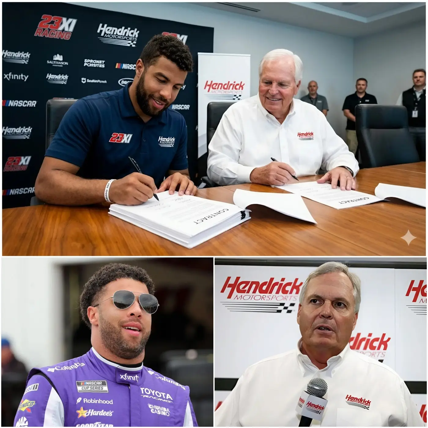 Cover Image for 🚨 “WE GOT HIM!… A Deal That Shakes the Racing World: Bubba Wallace Officially Signs a Jaw-Dropping $175 Million Contract with Hendrick Motorsports, Igniting a Frenzy Among Fans and Fueling Anticipation for His Explosive Debut with the Team!”