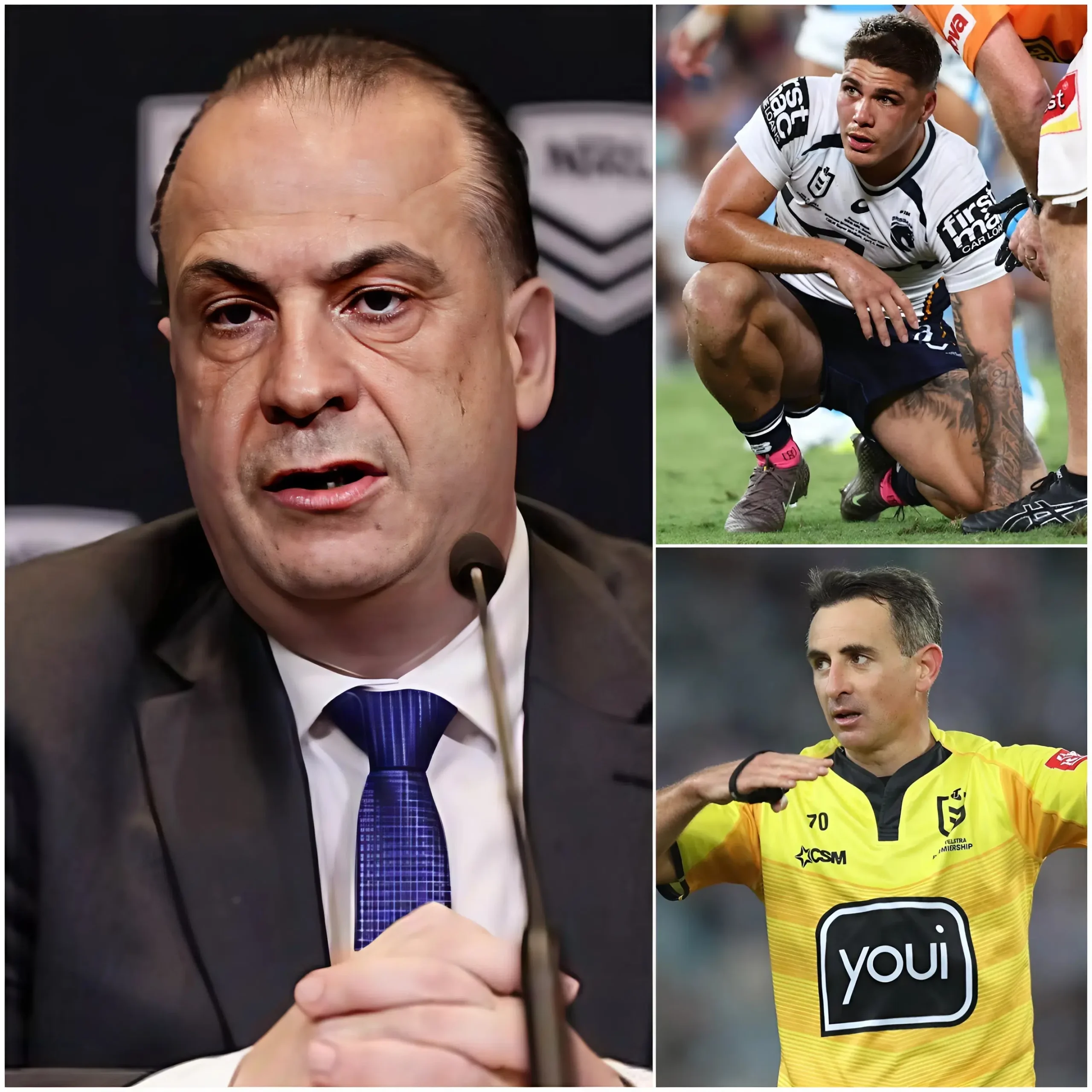Cover Image for REAKING NEWS: Peter V’landys, chairman of the National Rugby League, has unexpectedly handed down the harshest penalty in history for a collision involving Reece Walsh, the star of the Brisbane Broncos.
