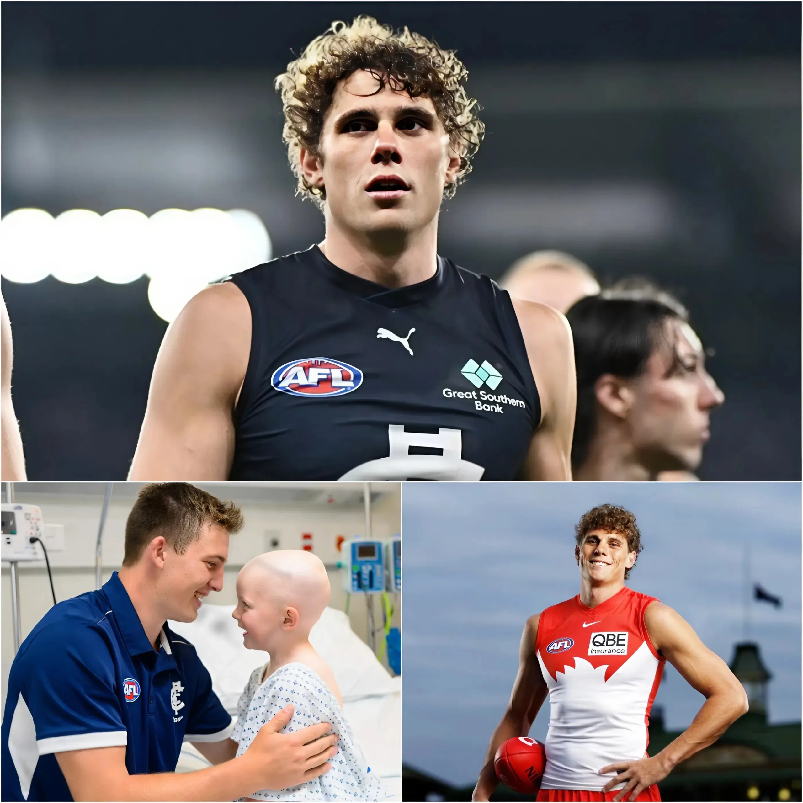 Cover Image for 💐 A 7-year-old boy battling a malignant brain tumor expressed his final wish: to call his hero, Charlie Curnow. But what Charlie Curnow did for the boy went far beyond a simple phone call