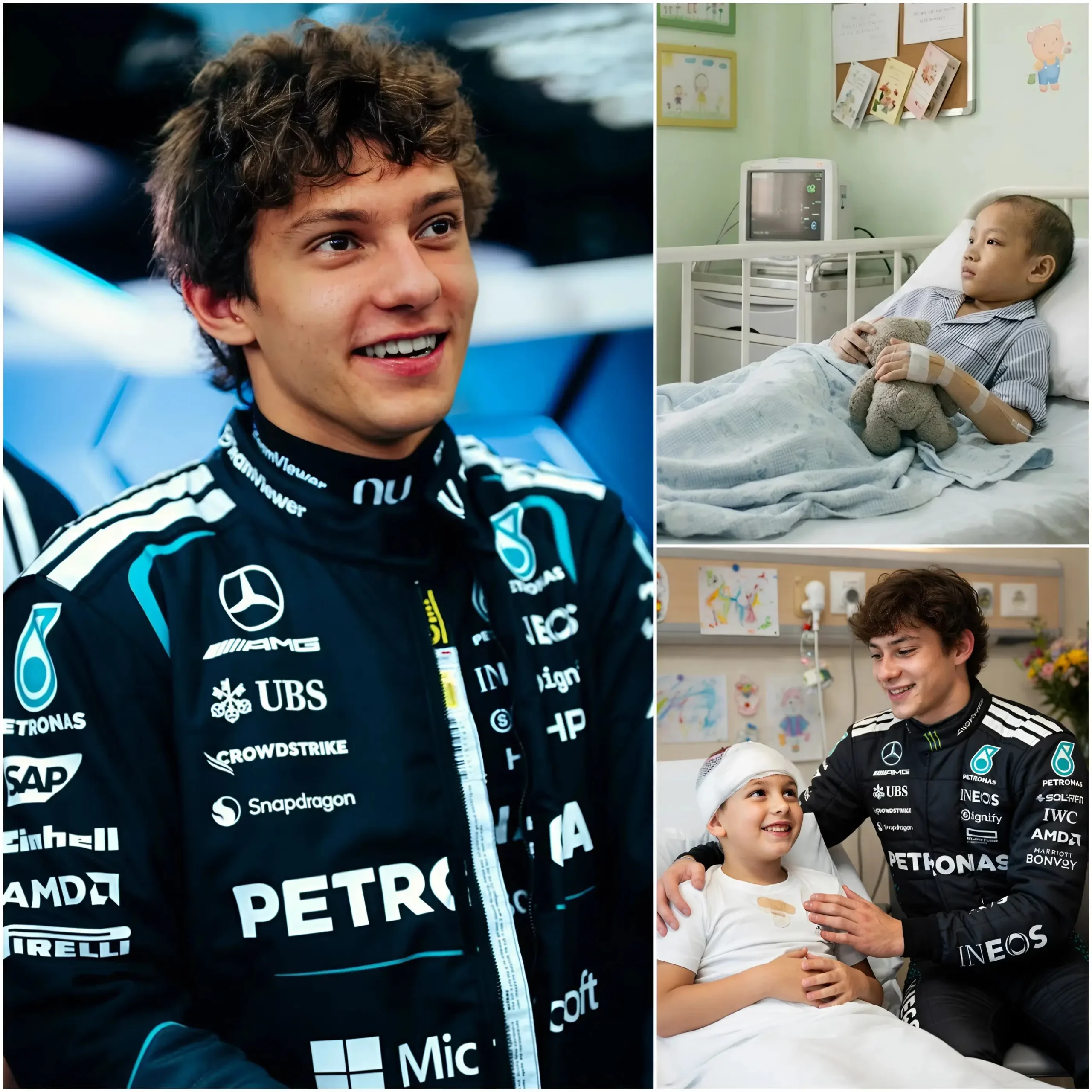 Cover Image for š A 7-year-old boy battling a malignant brain tumor expressed his final wish: to call his hero, Kimi Antonelli. But what Kimi Antonelli did for the boy was more than just a phone callāit was something far greater, an act that astonished both the hospital and the boyās family.