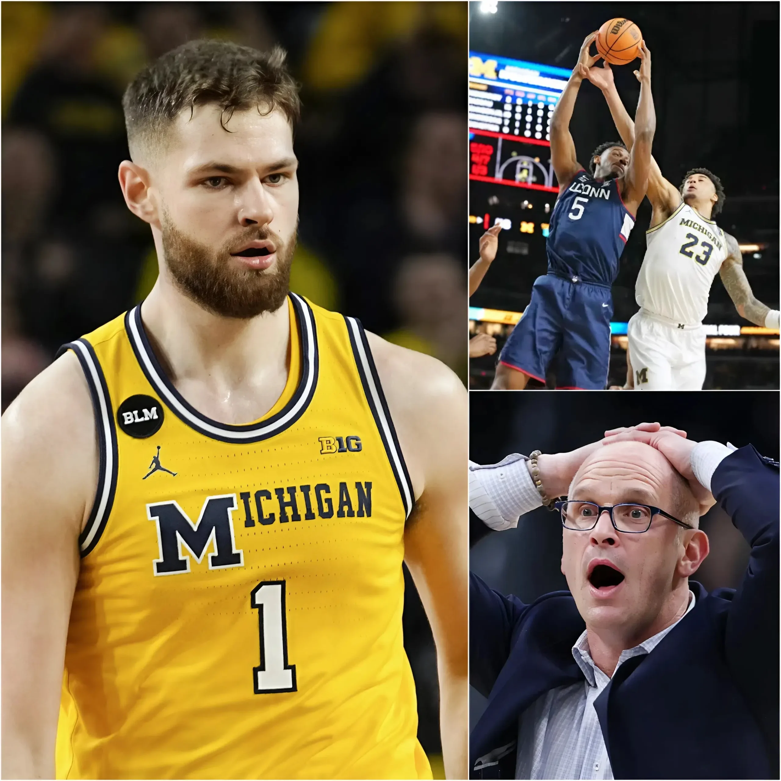 Cover Image for āIf they want the Michigan Wolverines to win at all costs, then just hand them the championship right now, and stop making us play these meaningless games.ā UConn head coach Dan Hurley accused the referees i