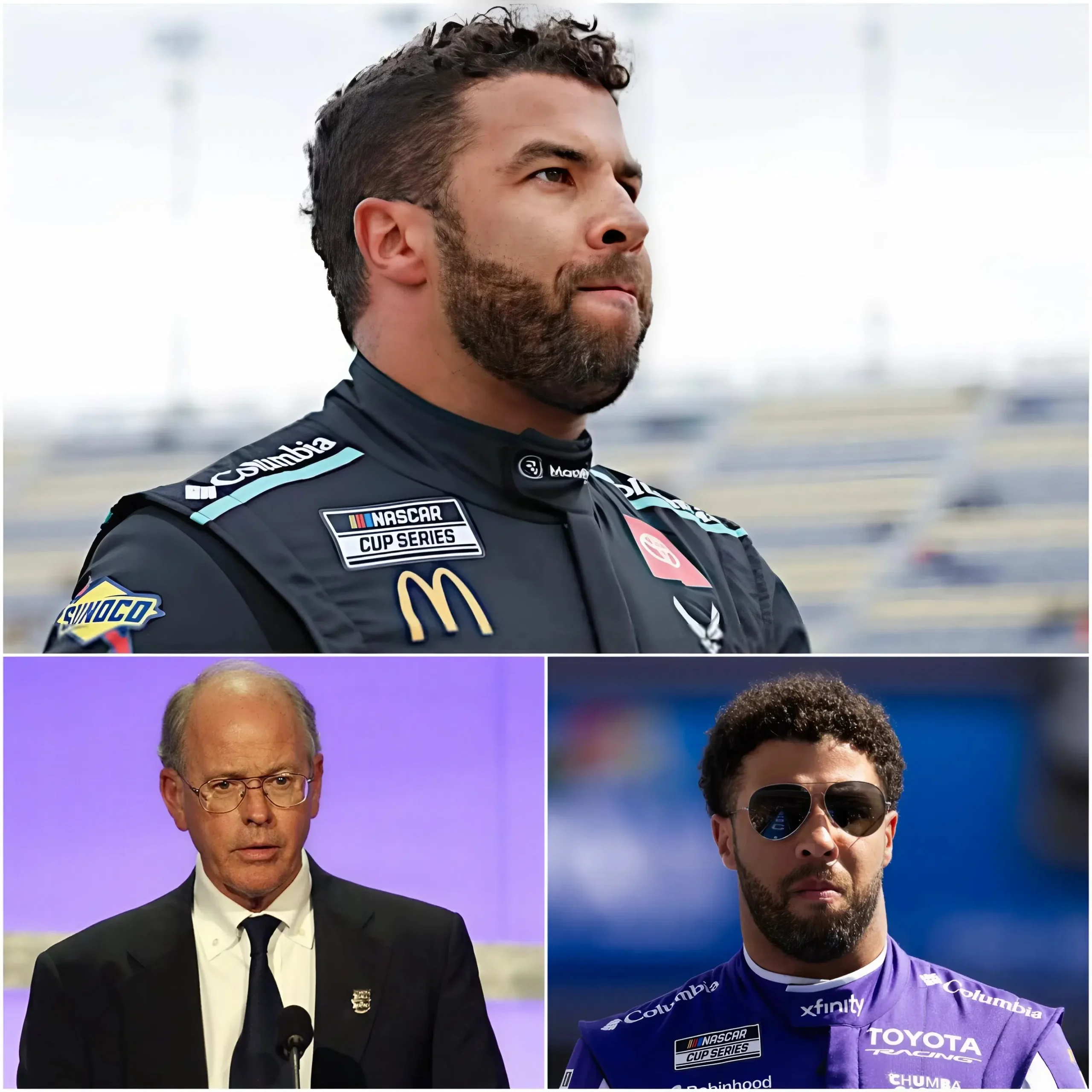 Cover Image for š āThe conspiracy is far from overā¦ā 10 MINUTES AGO ā Bubba Wallace has finally broken his silence after many years, revealing a shocking truth: he has been discriminated against and targeted by wealthy factions within NASCAR with the goal of removing him from the track.