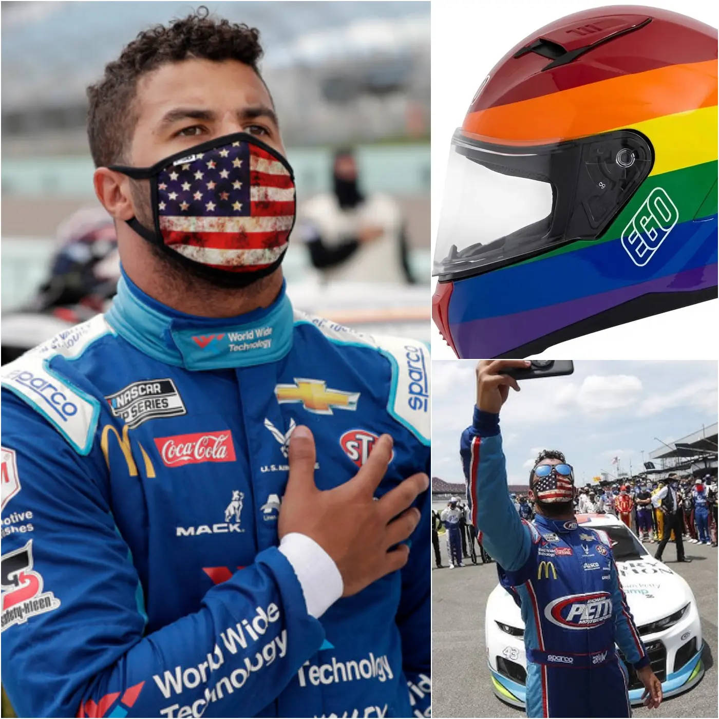 Cover Image for š„BREAKING NEWS: Bubba Wallace has ignited a major controversy in NASCAR after reportedly stating he will refuse to wear the LGBT rainbow cap for the rest of the season.