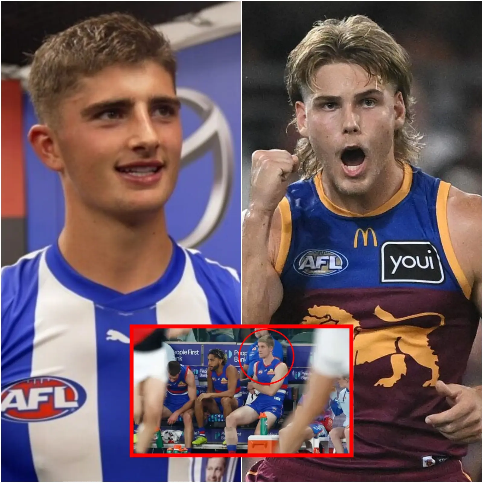 Cover Image for Just 10 minutes earlier, immediately after training with North Melbourne, Harry Sheezel caused controversy in a pre-match interview against the Brisbane Lions when asked about comparing himself to the talented young star Will Ashcroft.