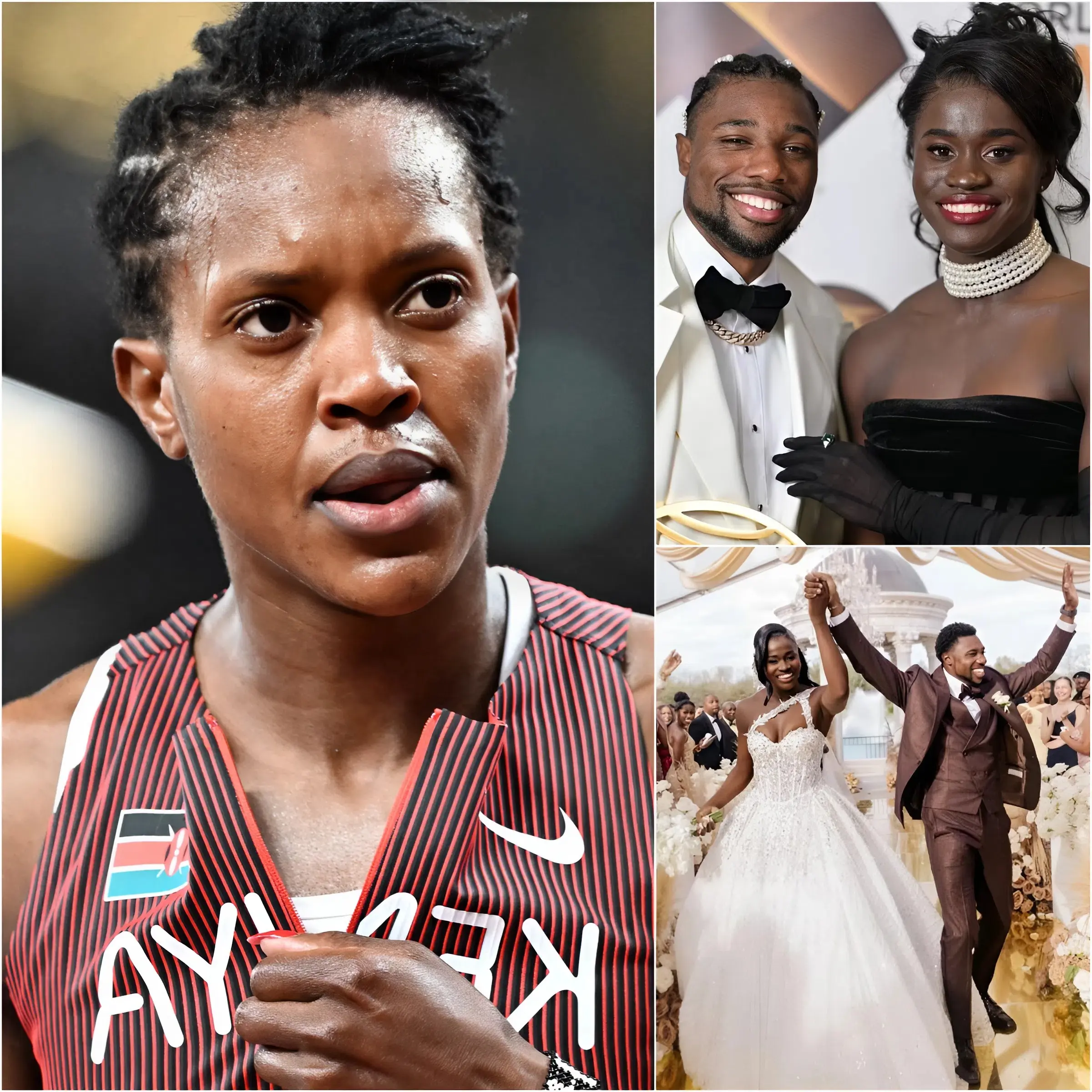 Cover Image for Faith Kipyegon Caused A Stir In The Athletics World After Sending A Special Wedding Congratulatory Message To Noah Lyles And Junelle Bromfield Shortly After Their Big Day.