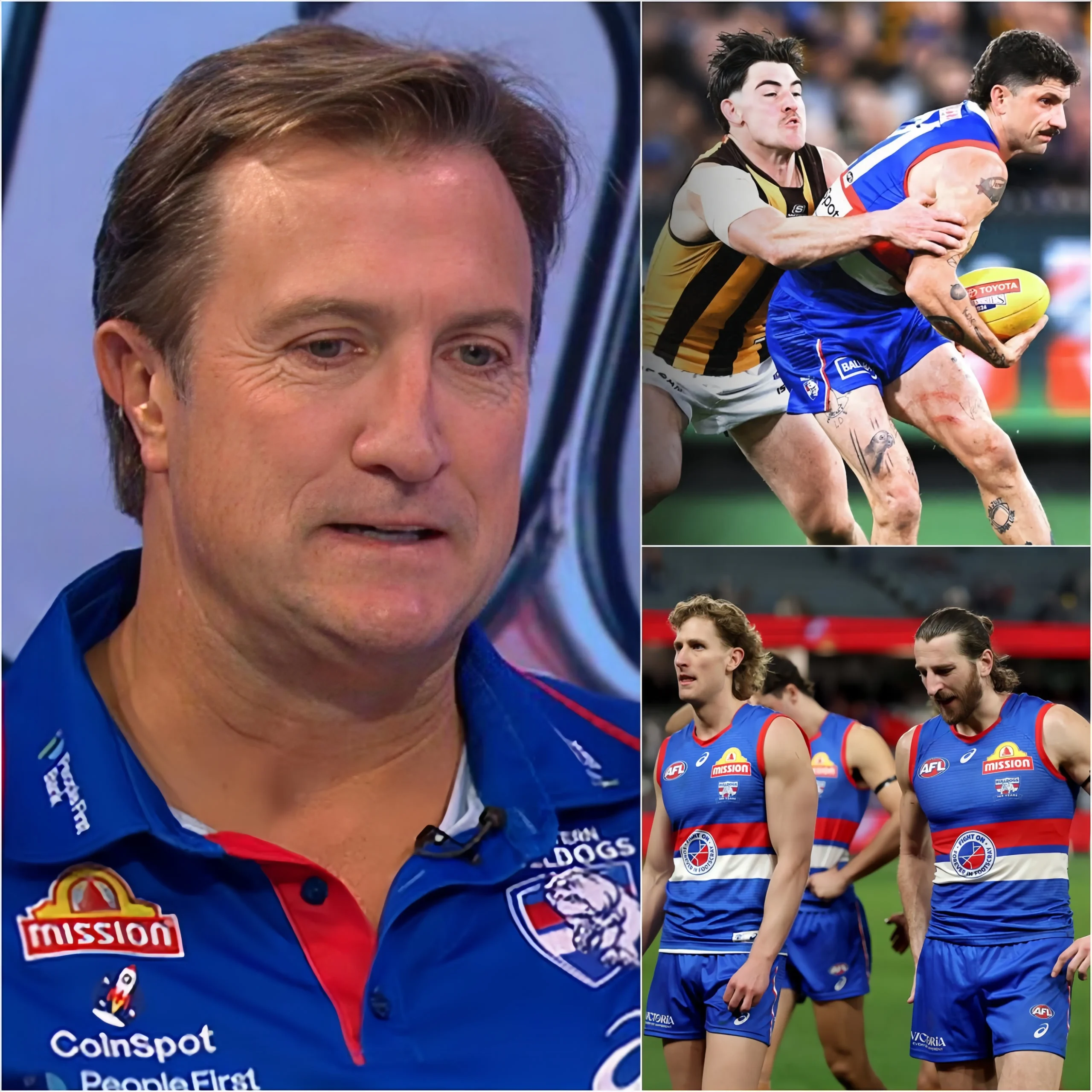 Cover Image for 🚨 BREAKING NEWS: The Western Bulldogs locker room erupted just before the upcoming clash against Hawthorn, as two players were immediately suspended after openly defying head coach Luke Beveridge in front of the squad.