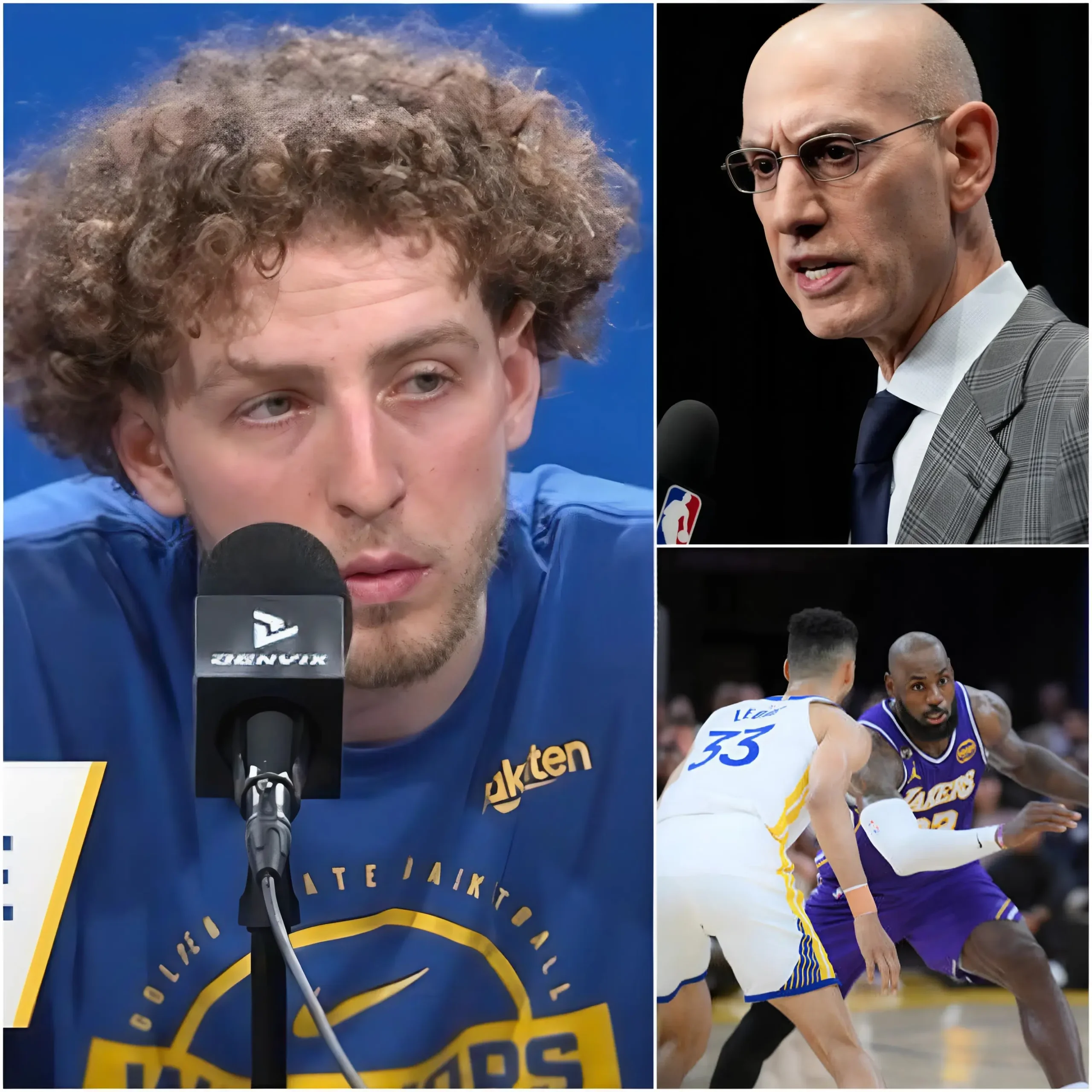 Cover Image for 😱🛑 The NBA has unexpectedly called an emergency meeting: After the Los Angeles Lakers defeated the Golden State Warriors 119-103, the most shocking moment of the night did not happen on the court, but in the postgame press room.