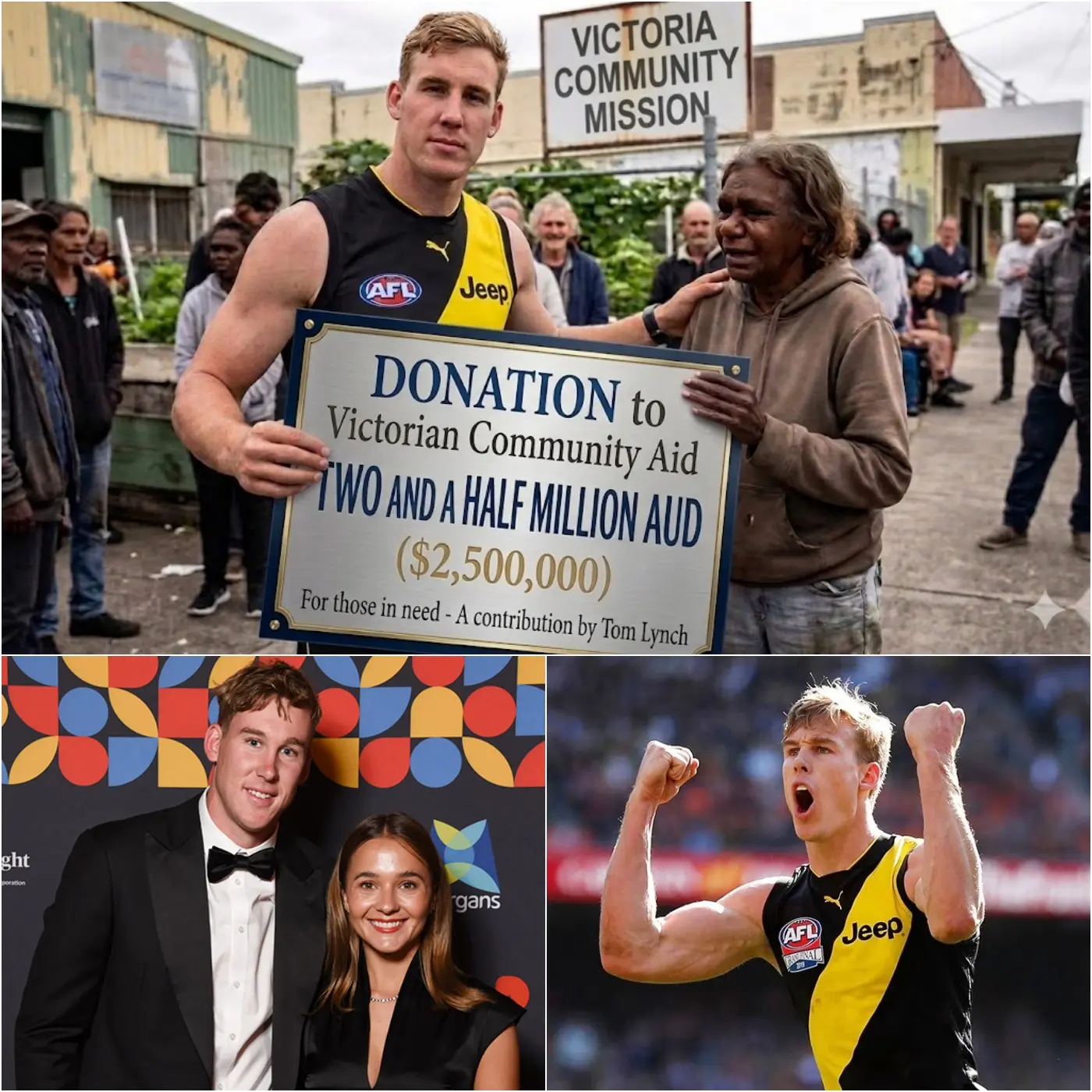 Cover Image for BREAKING: Tom Lynch pledged $2.5 million this past Thanksgiving to support needy families in Victoria, Australia – and the heartwarming childhood story behind that decision has deeply moved the entire Richmond fan community, with many bringing to tears… (Read more)