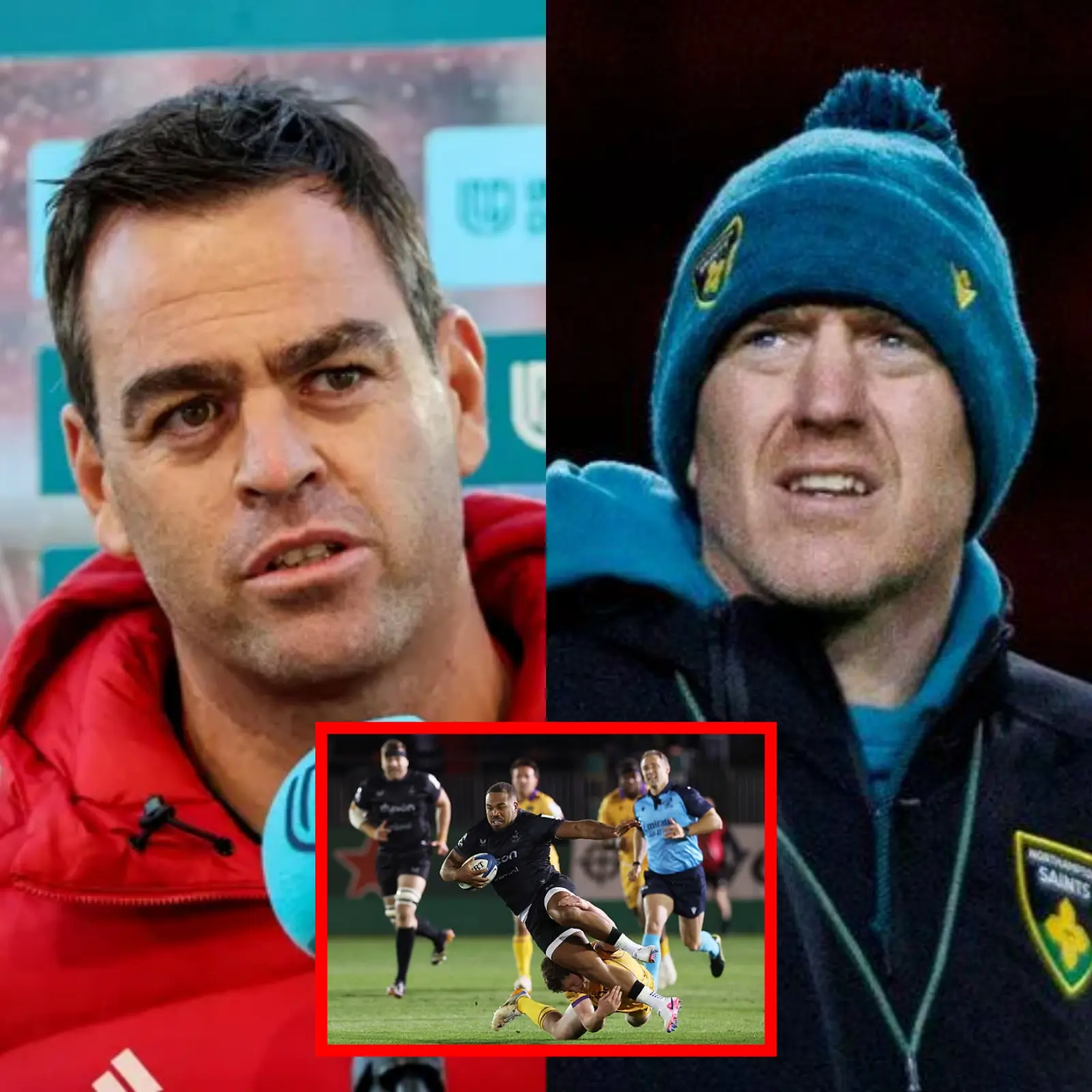 Cover Image for The final score was Bath 43-41 Northampton Saints, but the most dramatic scene unfolded after the final whistle — as tensions escalated in the press conference.