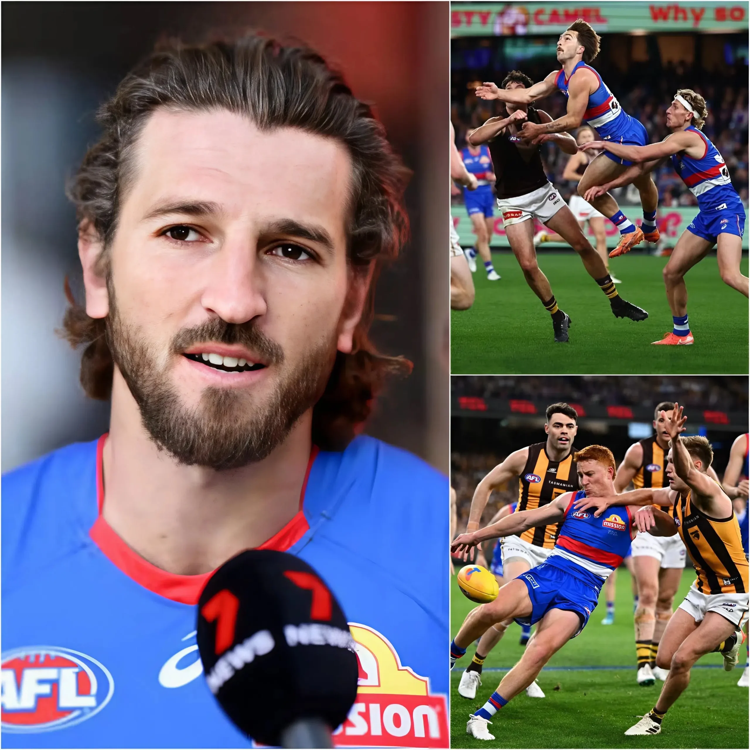 Cover Image for “I WILL NEVER FORGIVE HIM!” – Bulldogs star Marcus Bontempelli erupted in fury after a humiliating 64–104 loss to Hawthorn, openly calling out the individual he believes was responsible for the team’s collapse at the decisive moment
