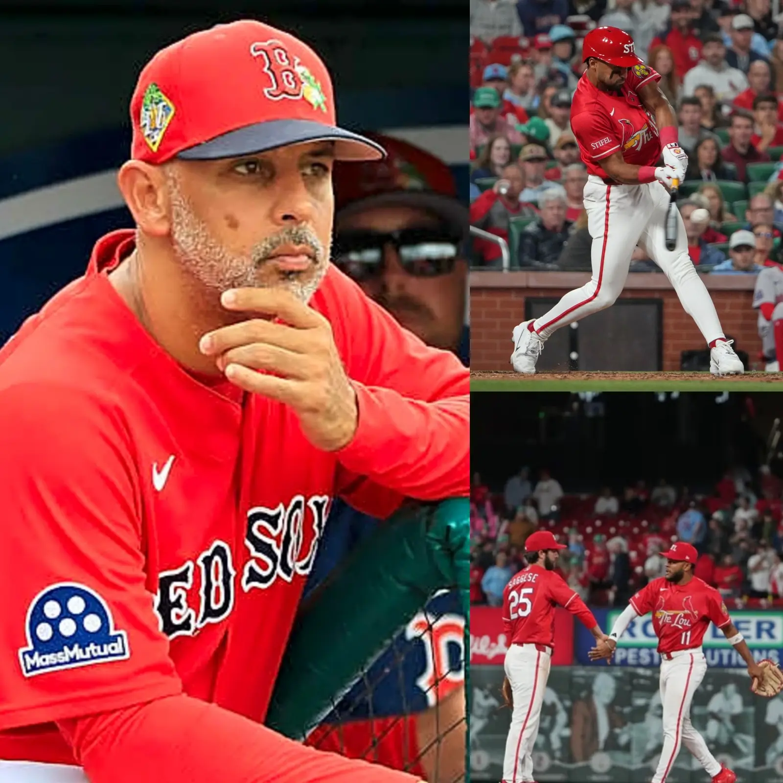 Cover Image for “WE DIDN’T LOSE TO THE BLUE JAYS, WE LOST BECAUSE OF HIS OUTSTANDING PERFORMANCE…” Boston Red Sox coach Alex Cora publicly praised a St. Louis Cardinals player. He revealed that he and the entire Red Sox team tried their best but couldn’t stop him. The player being praised was an unexpected and exceptional talent…