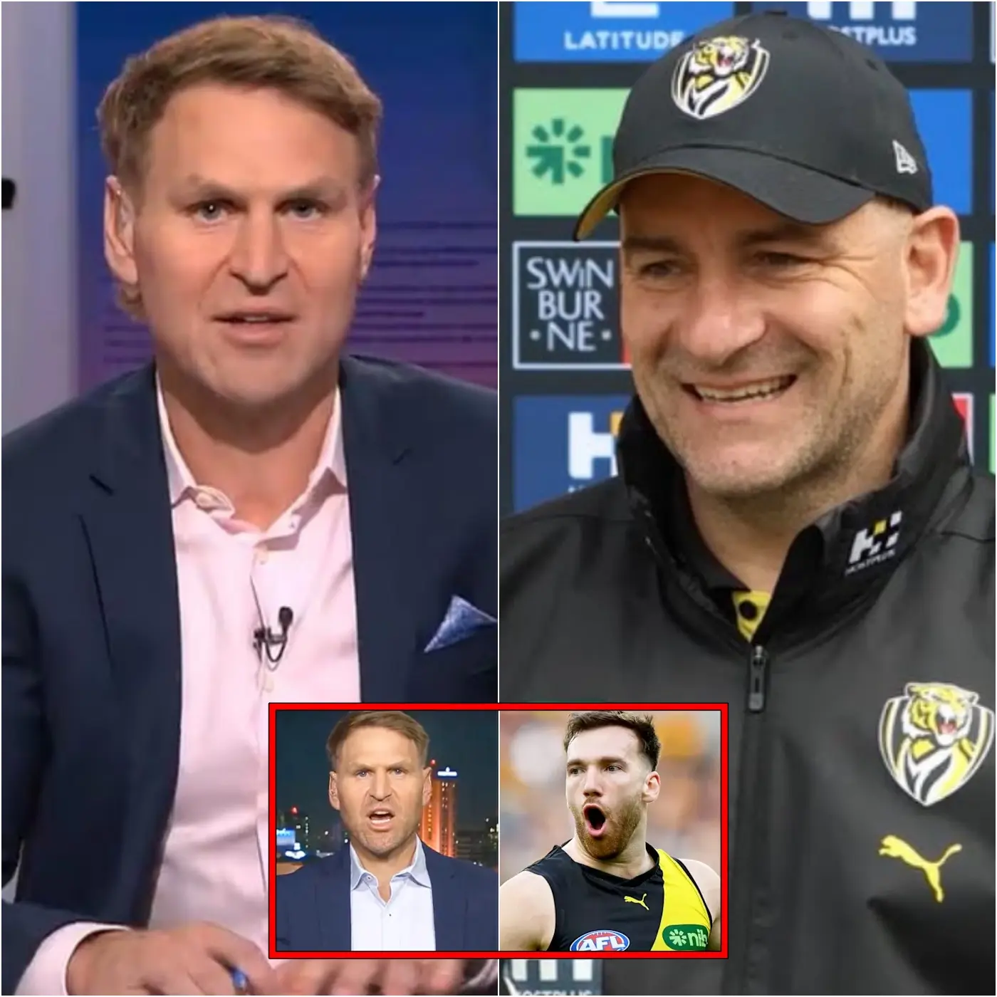 Cover Image for “SHUT UP! WHO DO YOU THINK YOU ARE, MAKING SUCH UNPROFESSIONAL COMMENTS?” The Seven Network studio fell silent as Richmond Tigers head coach Adem Yze erupted in anger, immediately dismissing all criticism
