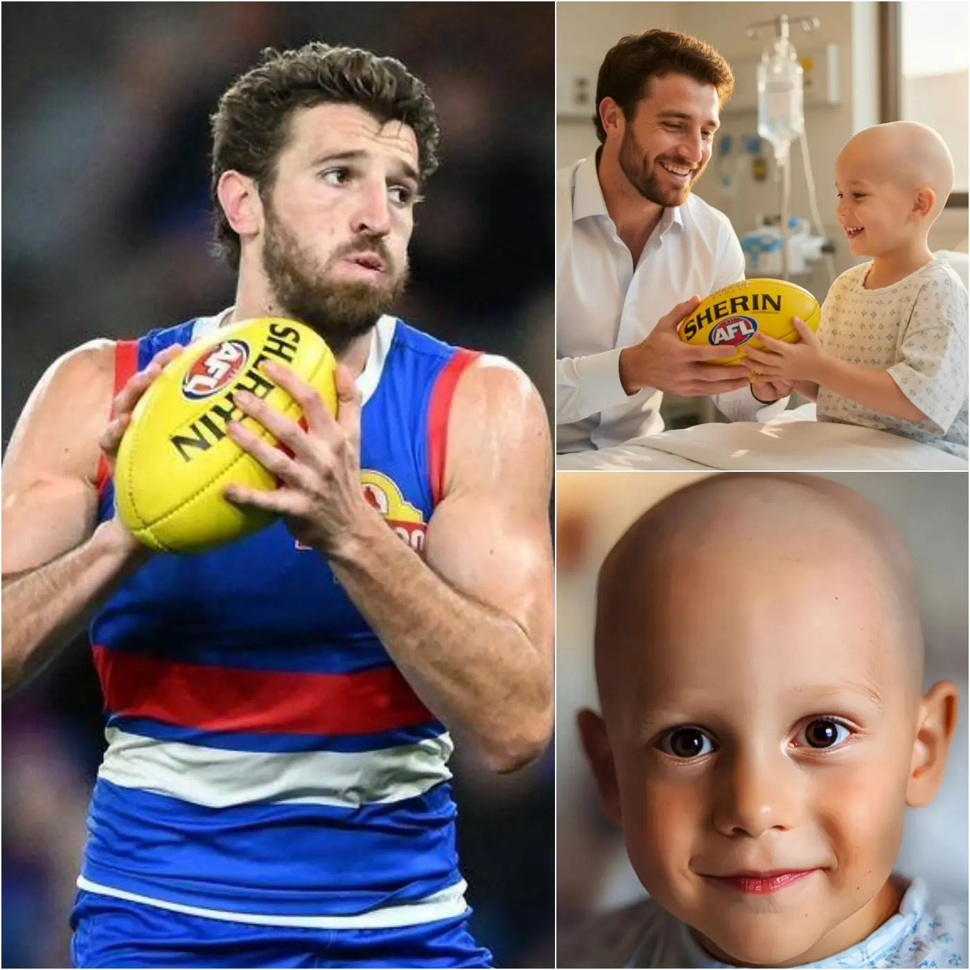 Cover Image for 💖 An 8-year-old child battling a malignant brain tumor expressed his final wish: to call his hero, Bulldogs star Marcus Bontempelli. But what Marcus Bontempelli did for the child went far beyond a simple phone call; it was something much greater, something that left the entire hospital and the child’s family completely amazed.
