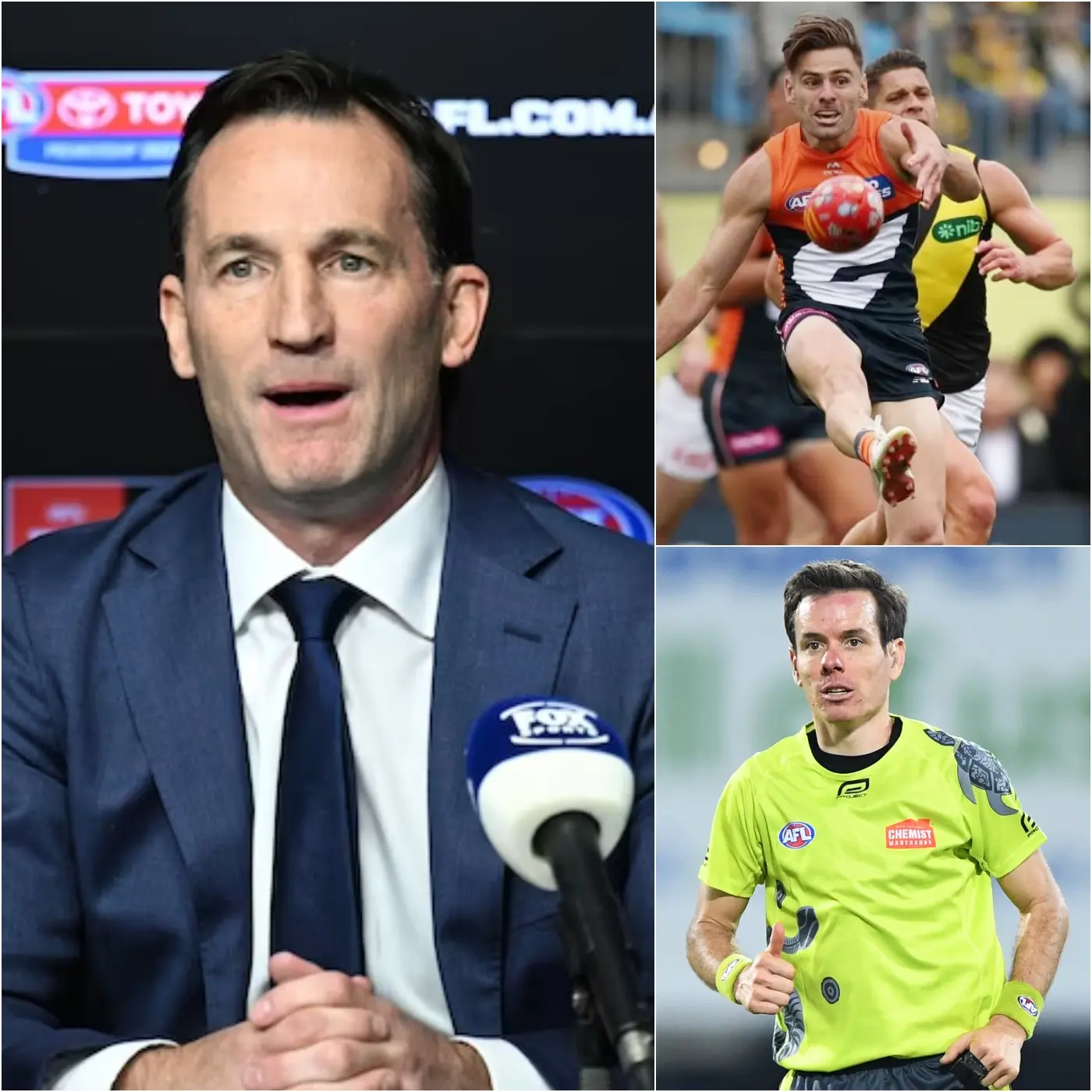 Cover Image for 🚨BREAKING NEWS FROM THE AFL: Good news for the Richmond Tigers: Three of the four field umpires in the GWS Giants’ Round 5 game have been called in for questioning regarding controversial decisions