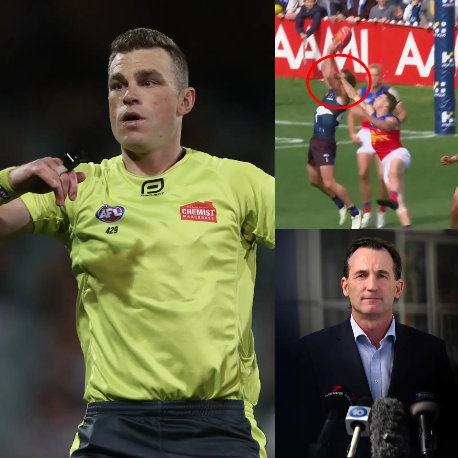 Cover Image for 🚨 AFL SHOCK: The AFL Sports Association unexpectedly held an emergency press conference and issued an official statement confirming that the match referee, Leigh Fisher, deliberately fixed the score.