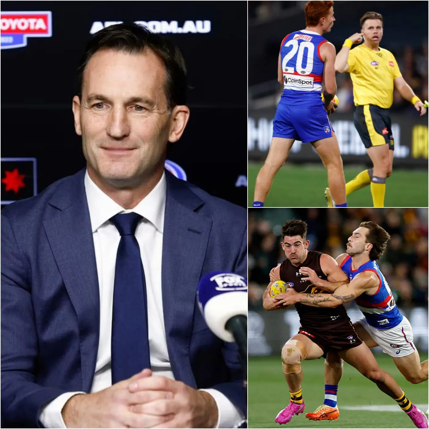 Cover Image for BREAKING NEWS: AFL CEO Andrew Dillon has announced a major investigation into the officiating during the Hawthorn vs Western Bulldogs match.
