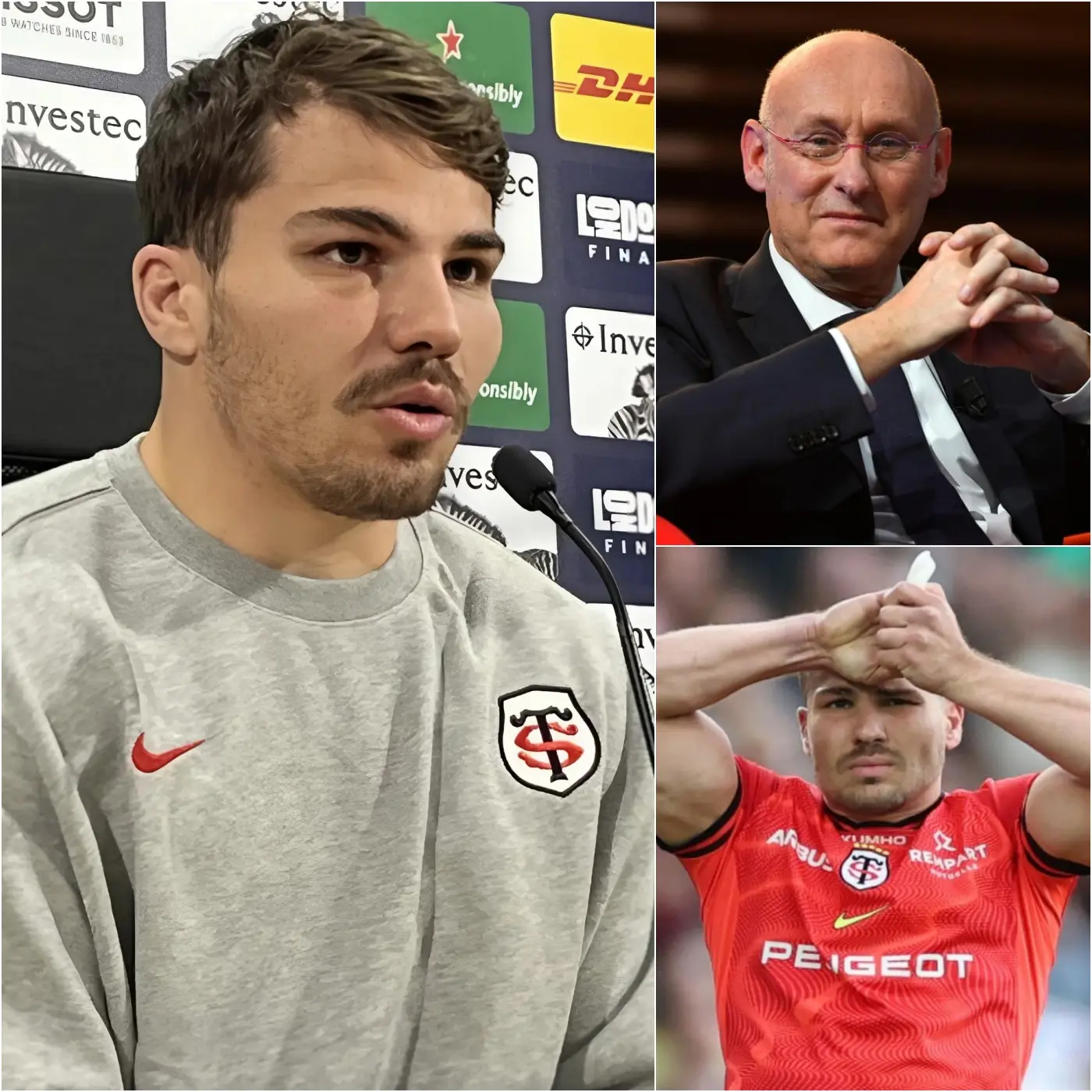 Cover Image for « Ne mêlez pas ma famille ni mon pays à ça ! » – Antoine Dupont a fini par sortir de son silence pour répondre à Bernard Laporte, personnage parmi les plus controversés du rugby français, après que celui-ci a pris publiquement la défense d’un joueur adverse lors d’un match de Top 14.