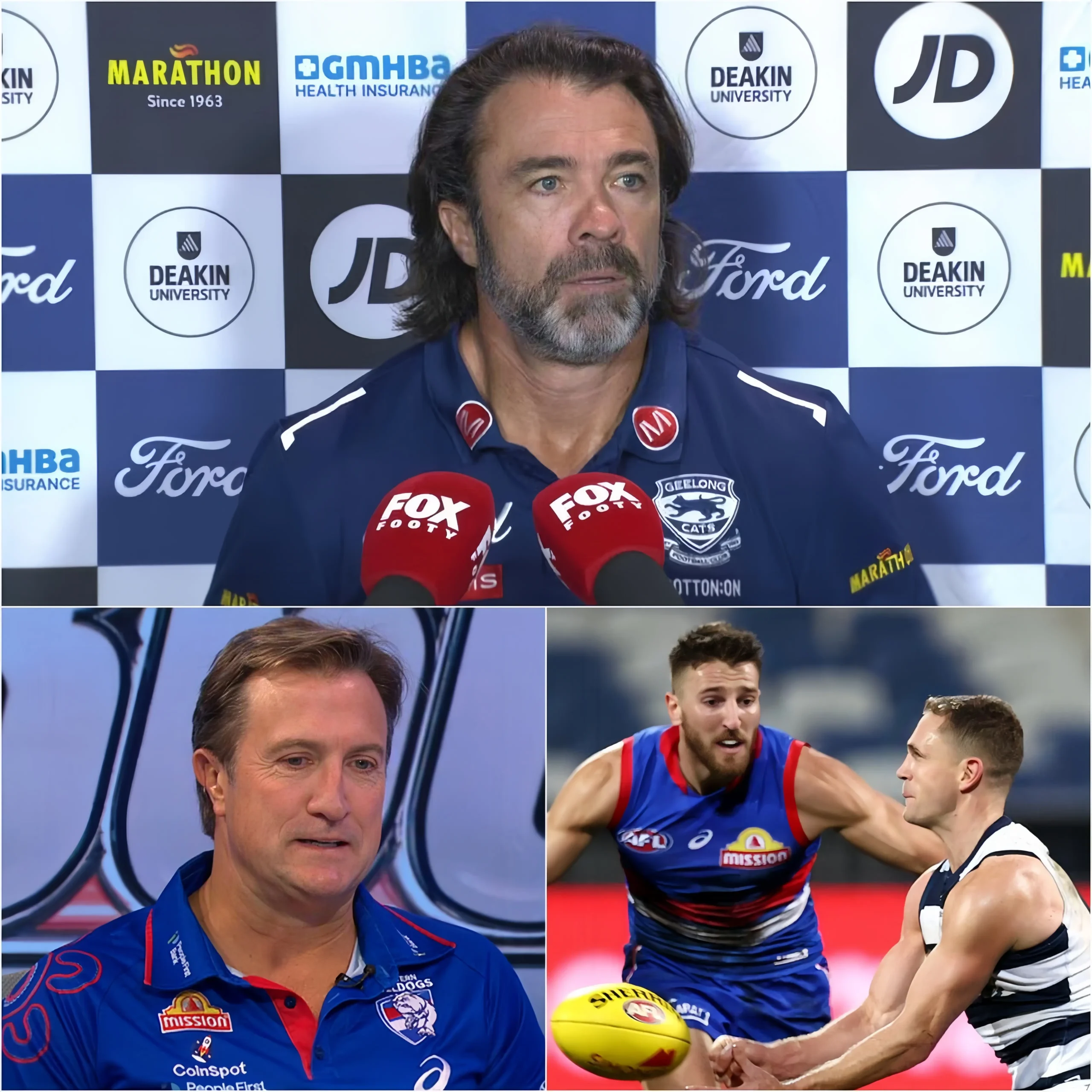 Cover Image for “THAT’S A COMPLETE DISRESPECT!” Western Bulldogs head coach Luke Beveridge didn’t hold back in criticizing Geelong head coach Chris Scott after Scott announced he would field younger, less experienced players in the upcoming match against the Bulldogs, claiming that the Bulldogs were too weak to warrant Geelong’s best effort.