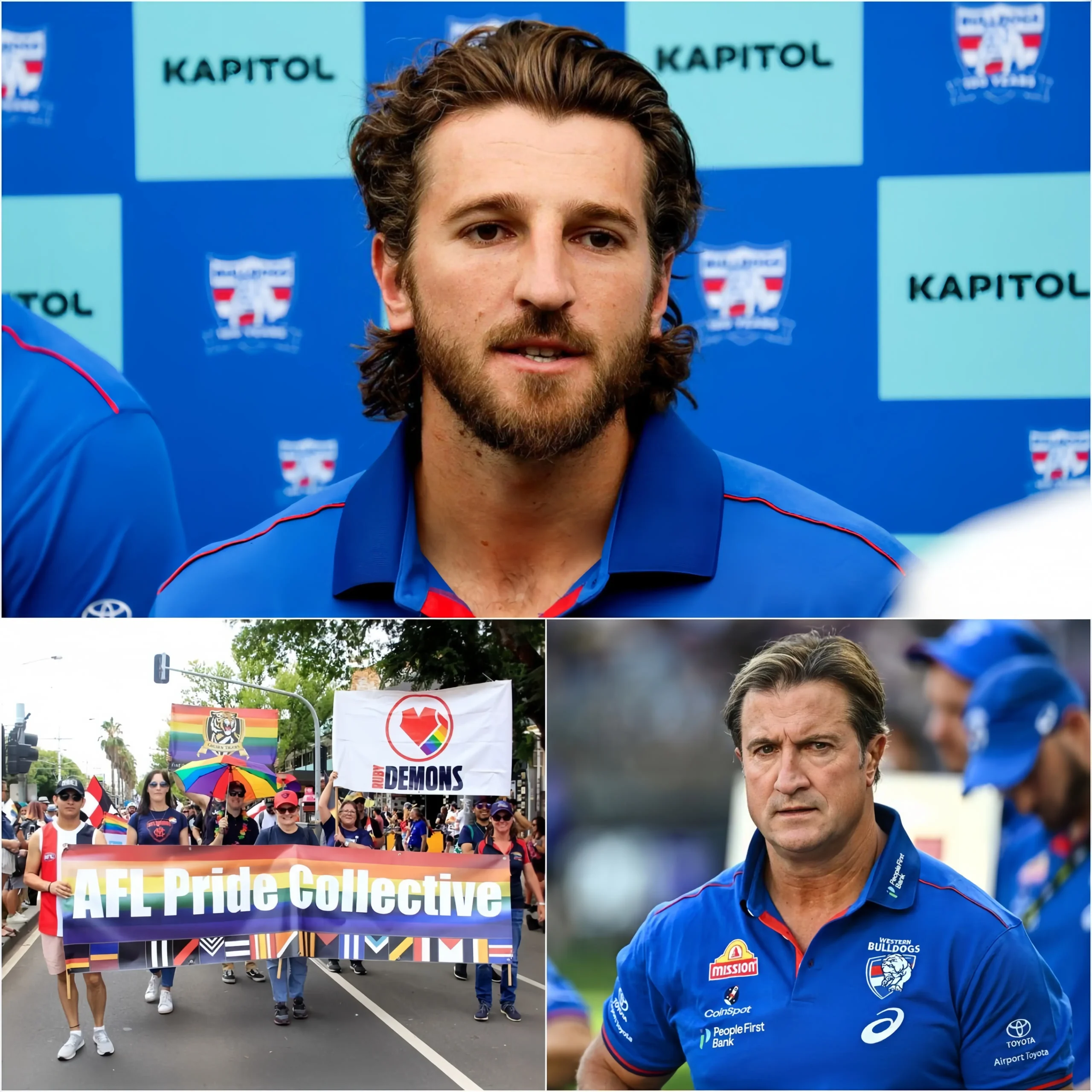 Cover Image for 🔥 BREAKING NEWS: Marcus Bontempelli has just shaken the Australian AFL football scene by publicly refusing to wear an LGBT armband and opposing “wo.ke” initiatives. The AFL star declared: “The AFL should focus on the game, the competition, and winning – not on a stage for political propaganda or ideology.”