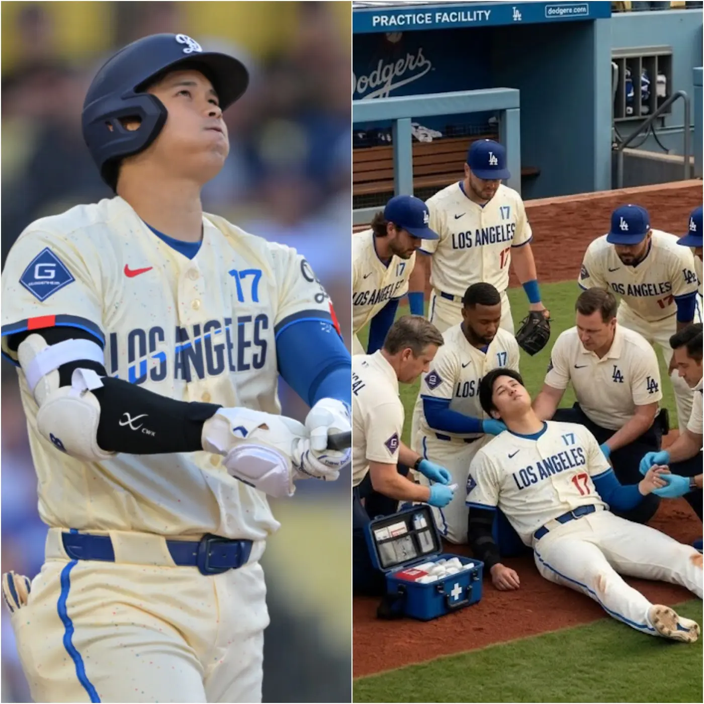 Cover Image for 15 minutes ago: Fans and teammates panicked as Shohei Ohtani, the Los Angeles Dodgers’ star player, suddenly collapsed during a continuous game against the New York Mets