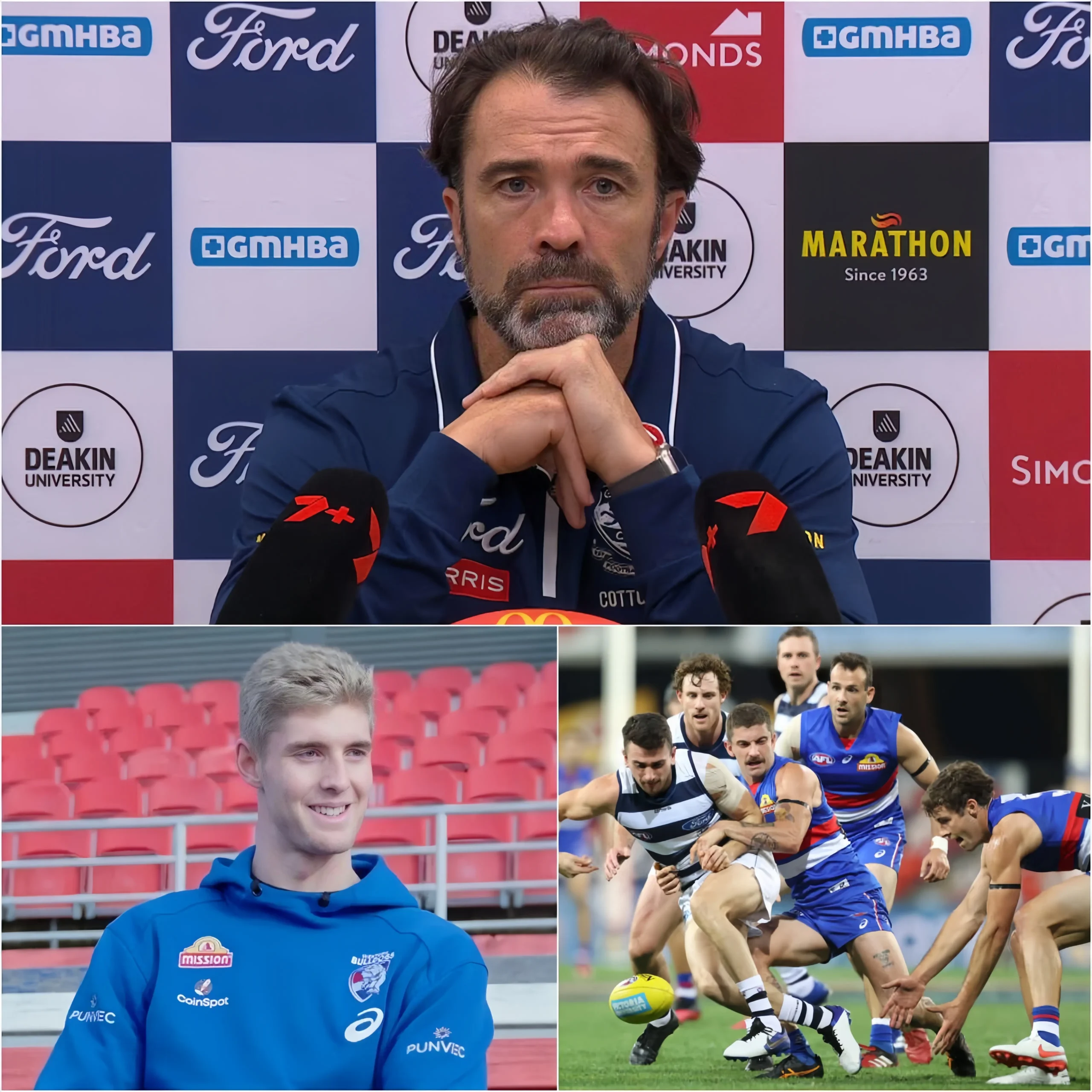 Cover Image for BREAKING NEWS: Geelong head coach Chris Scott has proposed banning all Western Bulldogs fans from entering GMHBA Stadium for a completely unreasonable reason. Immediately, Tim English responded sharply with exactly 15 words aimed directly at Geelong, causing the team to face a wave of intense criticism.