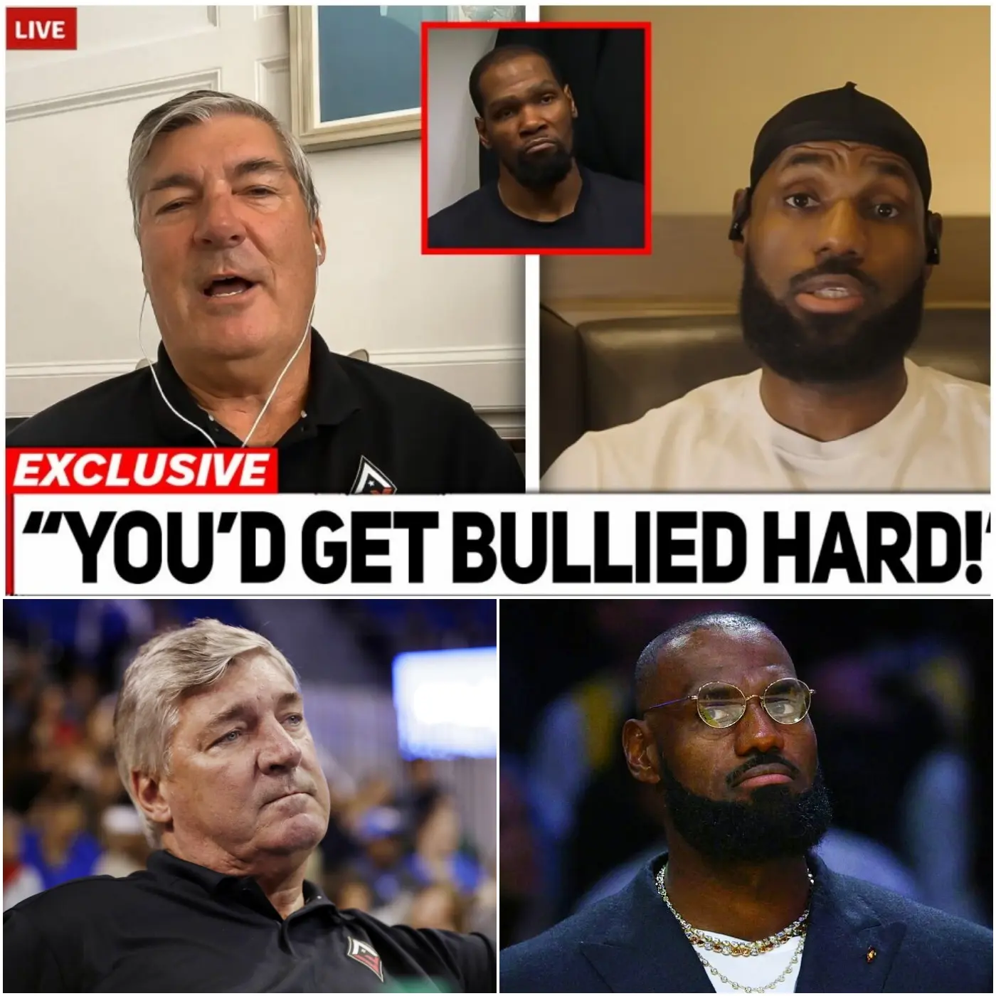Cover Image for 🏀🚨 Did Bill Laimbeer just “destroy” the legacy of modern basketball stars? The former superstar, famously known as the “enforcer” from the “bad boy” era, didn’t hold back in a shocking statement targeting LeBron James and Kevin Durant.