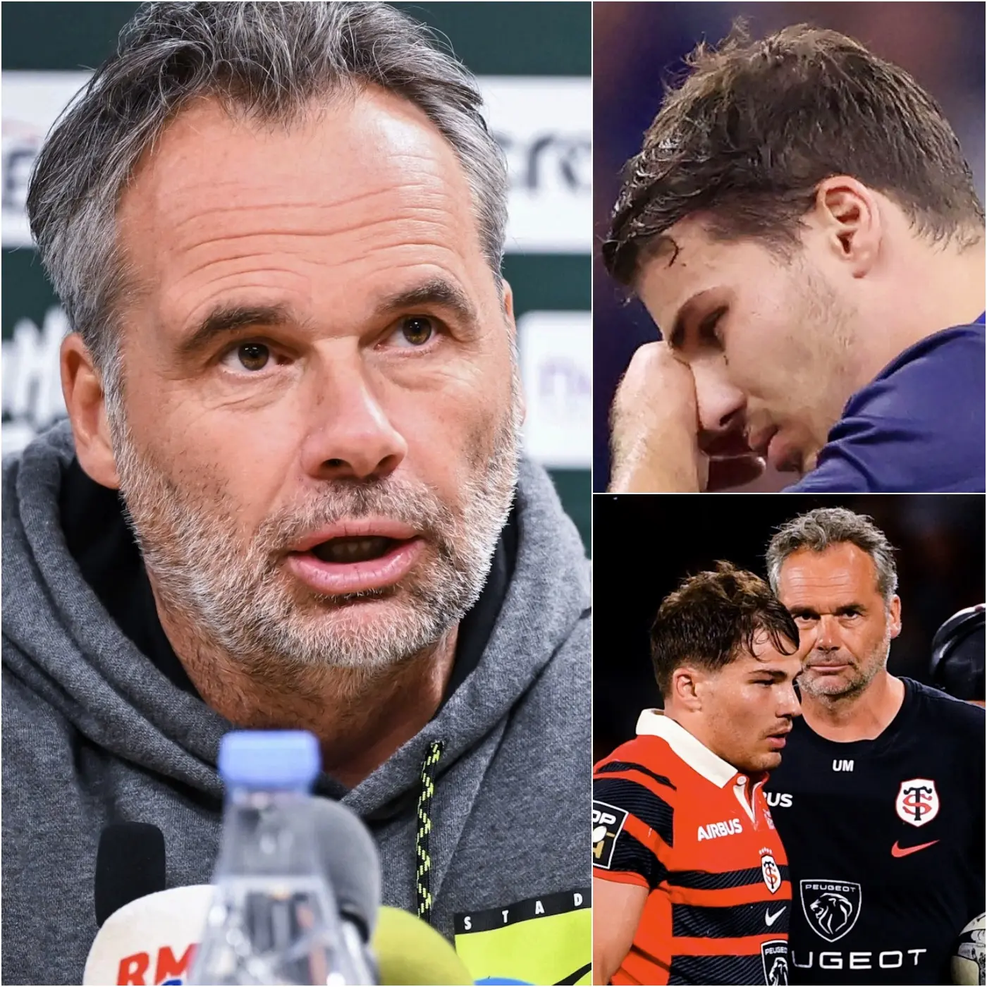 Cover Image for Après la lourde défaite en quarts de finale de la Coupe des Champions INVESTEC : l’entraîneur Ugo Mola a rompu le silence par une déclaration ferme en défense d’Antoine Dupont