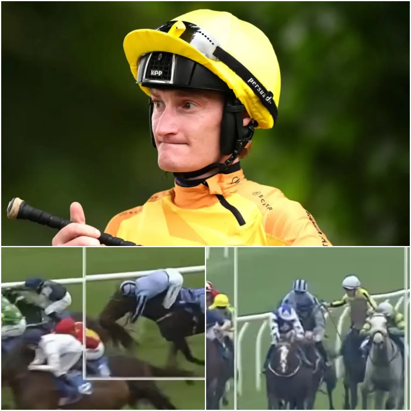 Cover Image for ‘Incredible’ Jockey Danny Muscutt sacrificed all chance of victory to save rival Callum Rodriguez with his “extraordinary” act of sportsmanship that saved a rival from being trampled has been praised by the equestrian world for his decisiveness