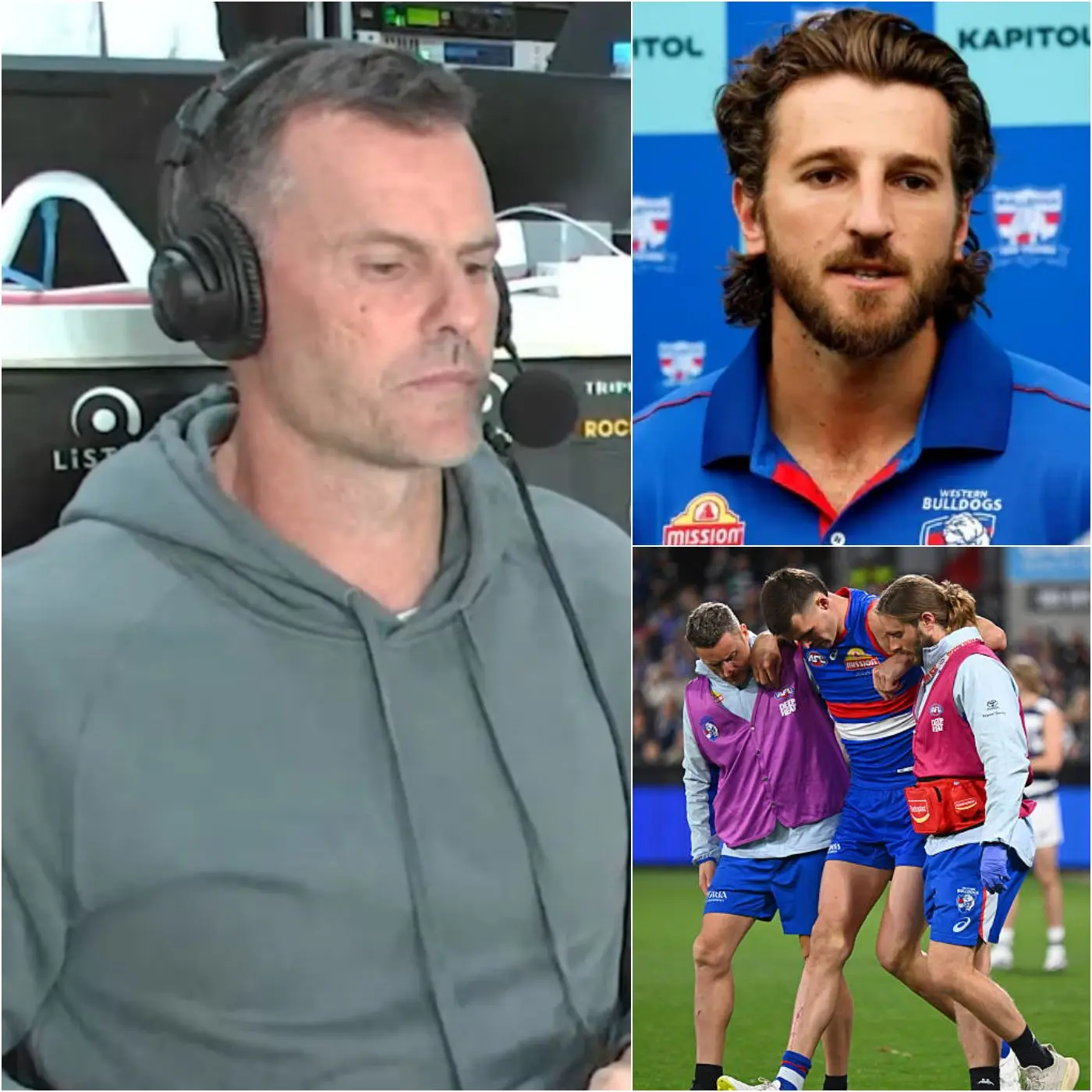 Cover Image for “WHY DO YOU KEEP TORTURING MY SON?” Luke Darcy lashed out at the Western Bulldogs coaching staff and medical team after witnessing his son, Sam Darcy, suffer a serious injury during the loss to Geelong.