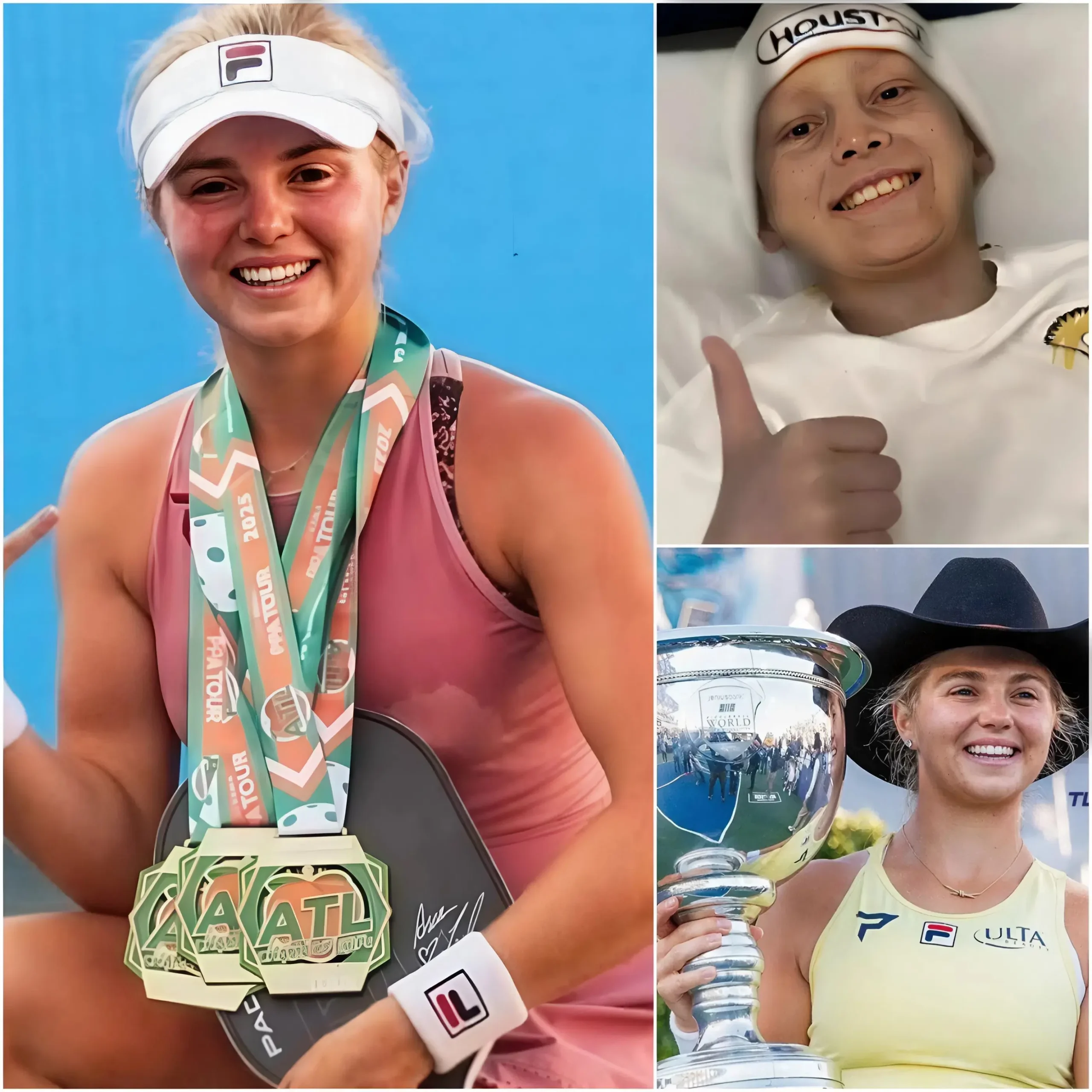 Cover Image for HEARTWARMING NEWS ❤️ A 7-year-old boy with terminal brain cancer, whose life was nearing its end, had only one dream: to meet Anna Leigh Waters! Not Disneyland, not a movie star – but a pickleball player; someone with incredible determination whom the boy deeply admired.