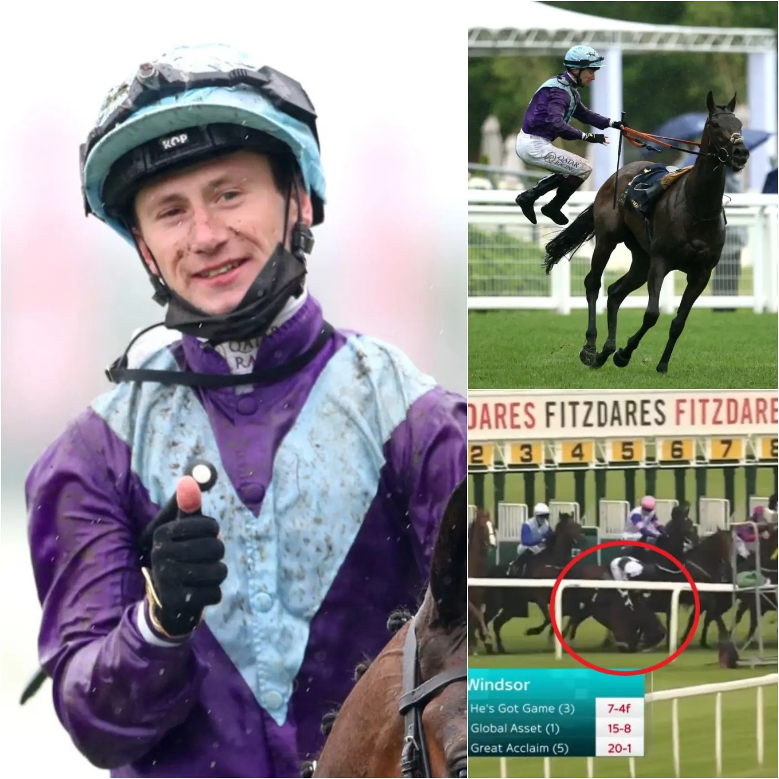 Cover Image for ‘He was literally on his knees’ OISIN MURPHY performed a miracle in the saddle to win on a horse at Windsor that left spectators in the stands shocked at the result