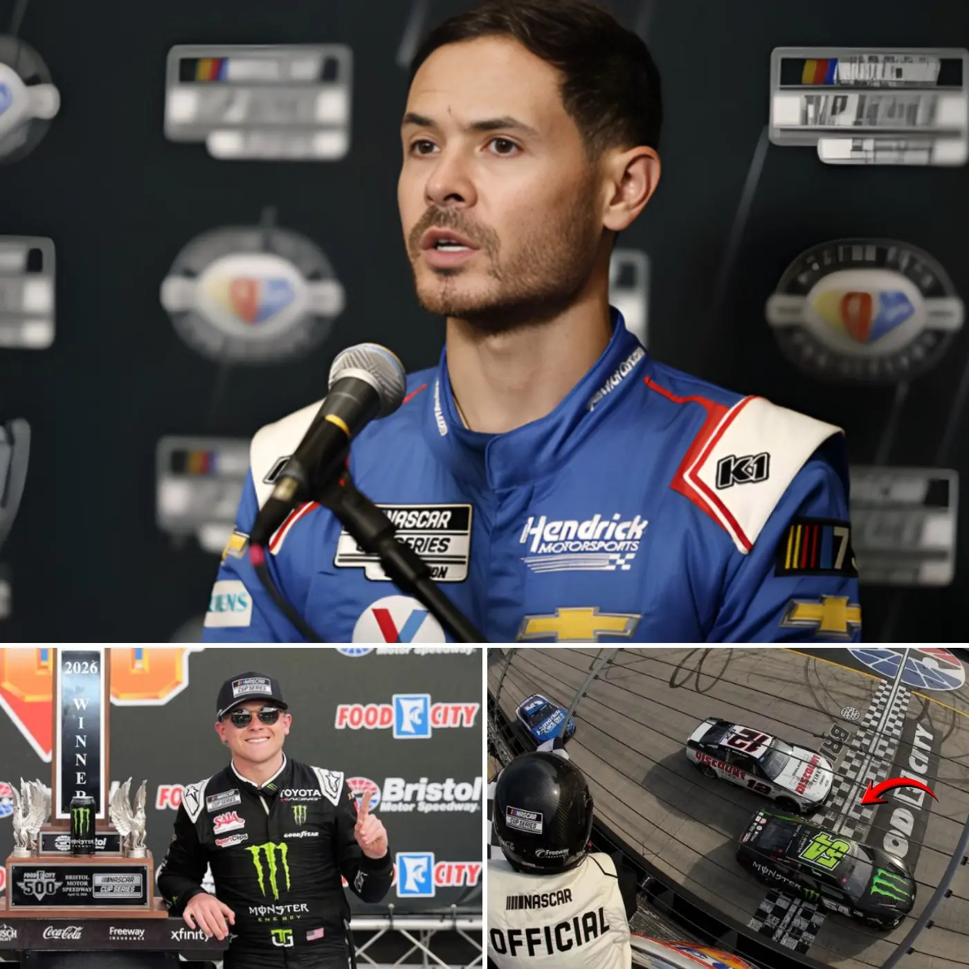 Cover Image for 🚨“If this doesn’t stop I’m leaving NASCAR…” — Kyle Larson’s 12 angry words after Ty Gibbs’ victory, bluntly accusing Ty Gibbs of cheating, turning the win into a scandal that forced NASCAR to intervene.👇